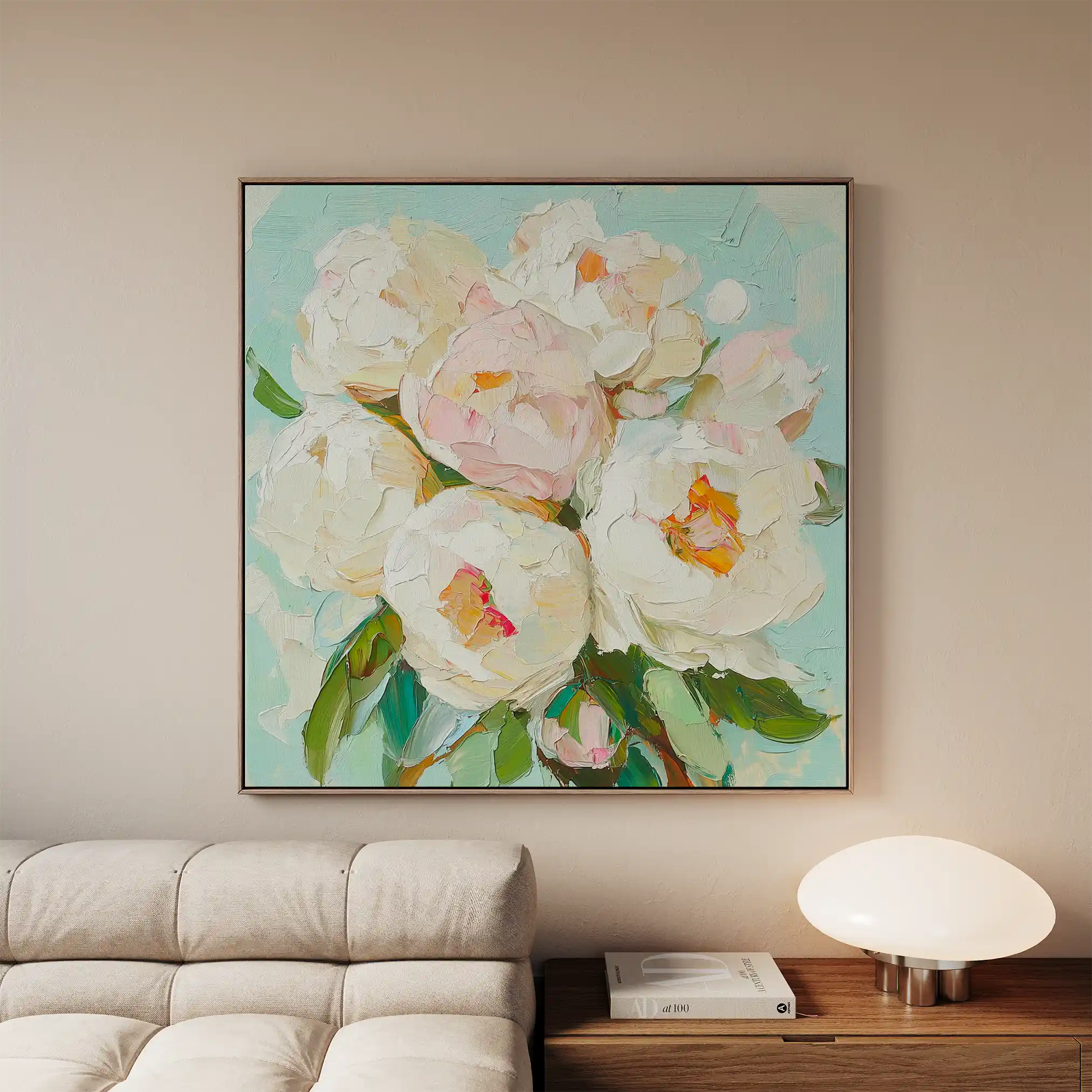 Floral 1327 Canvas Art 60 x 60 cm / Black