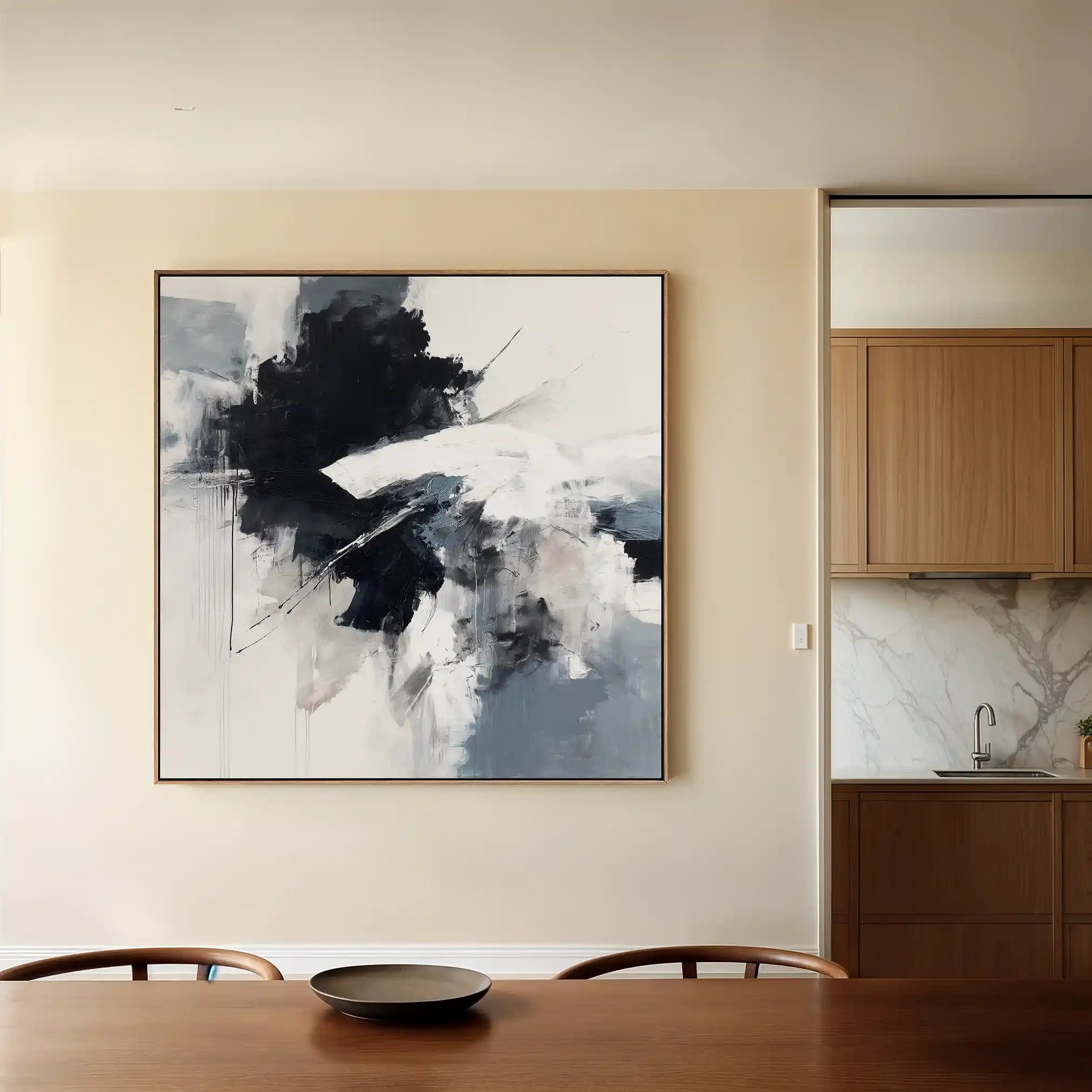 Abstract 1328 Canvas Art 60 x 60 cm / Black