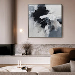 Abstract 1328 Canvas Art 60 x 60 cm / Black