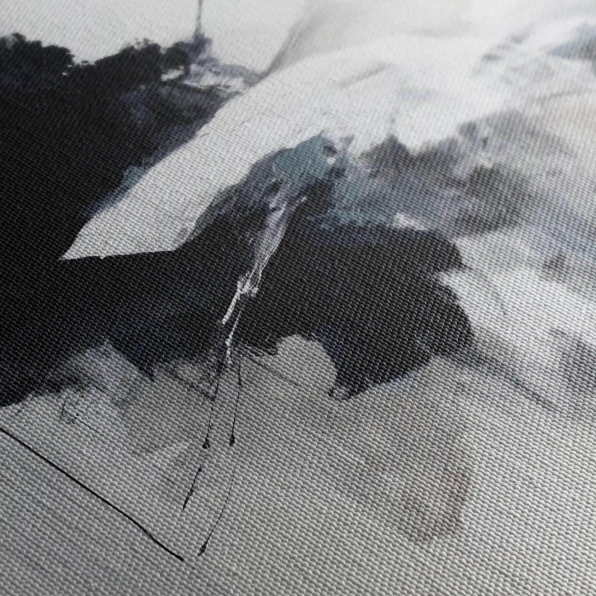 Abstract 1328 Canvas Art 60 x 60 cm / Black