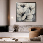 Floral 1328 Canvas Art 60 x 60 cm / Black