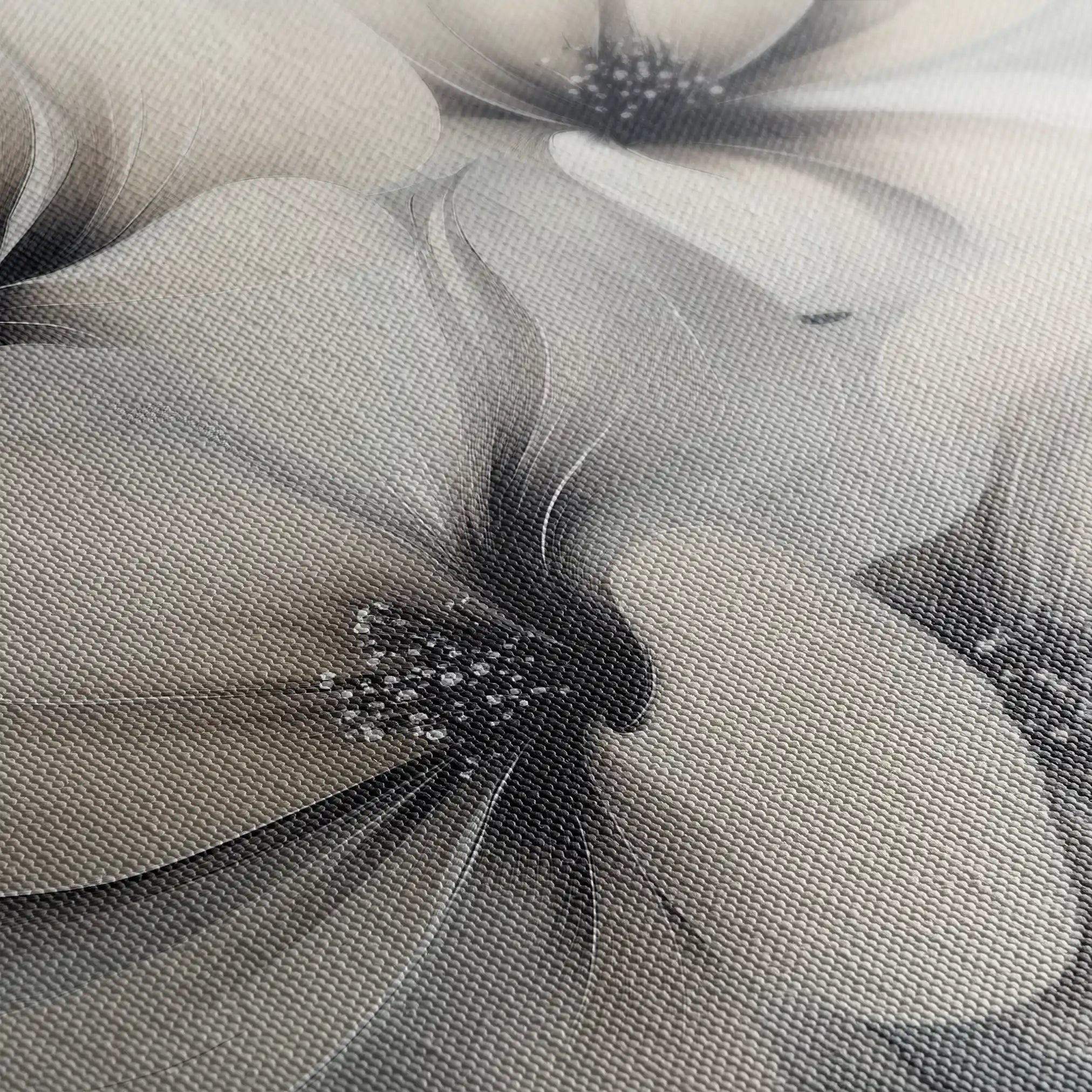 Floral 1328 Canvas Art 60 x 60 cm / Black