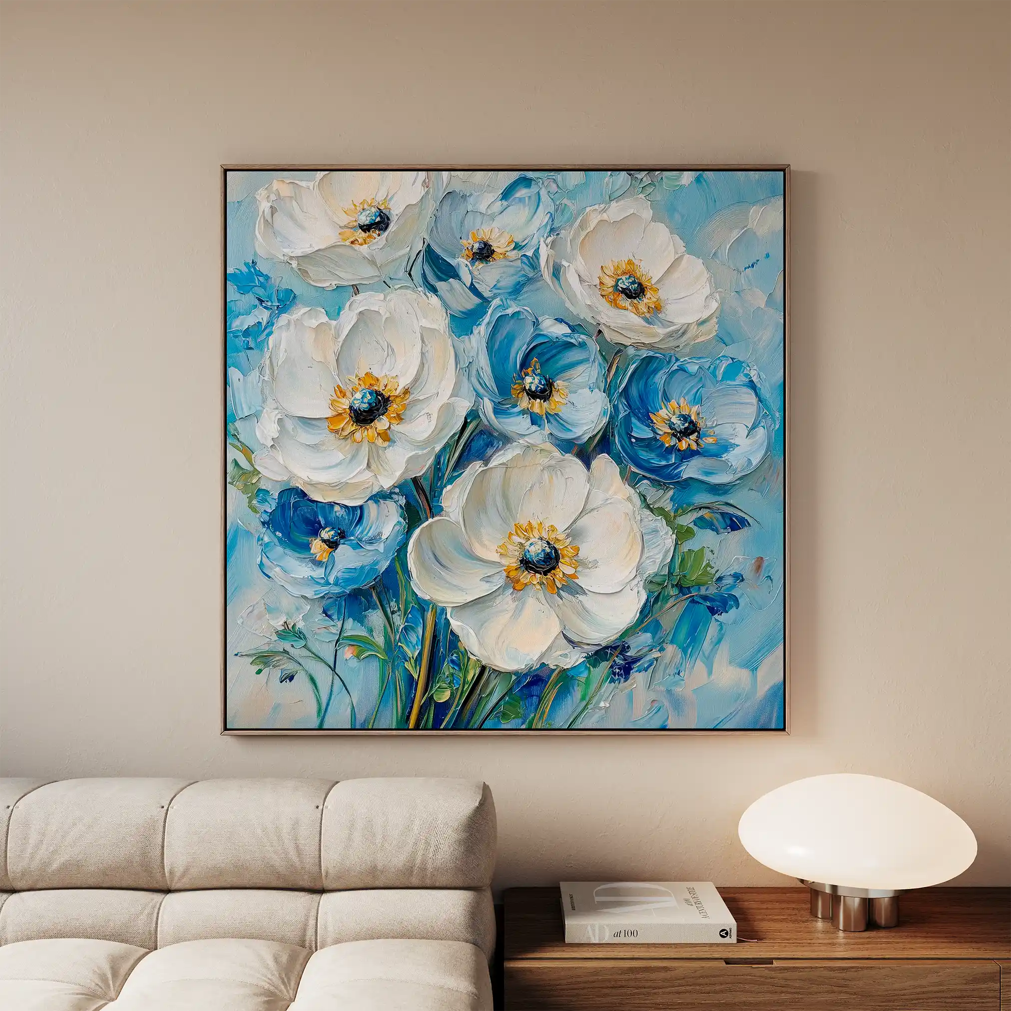 Floral 1329 Canvas Art 60 x 60 cm / Black