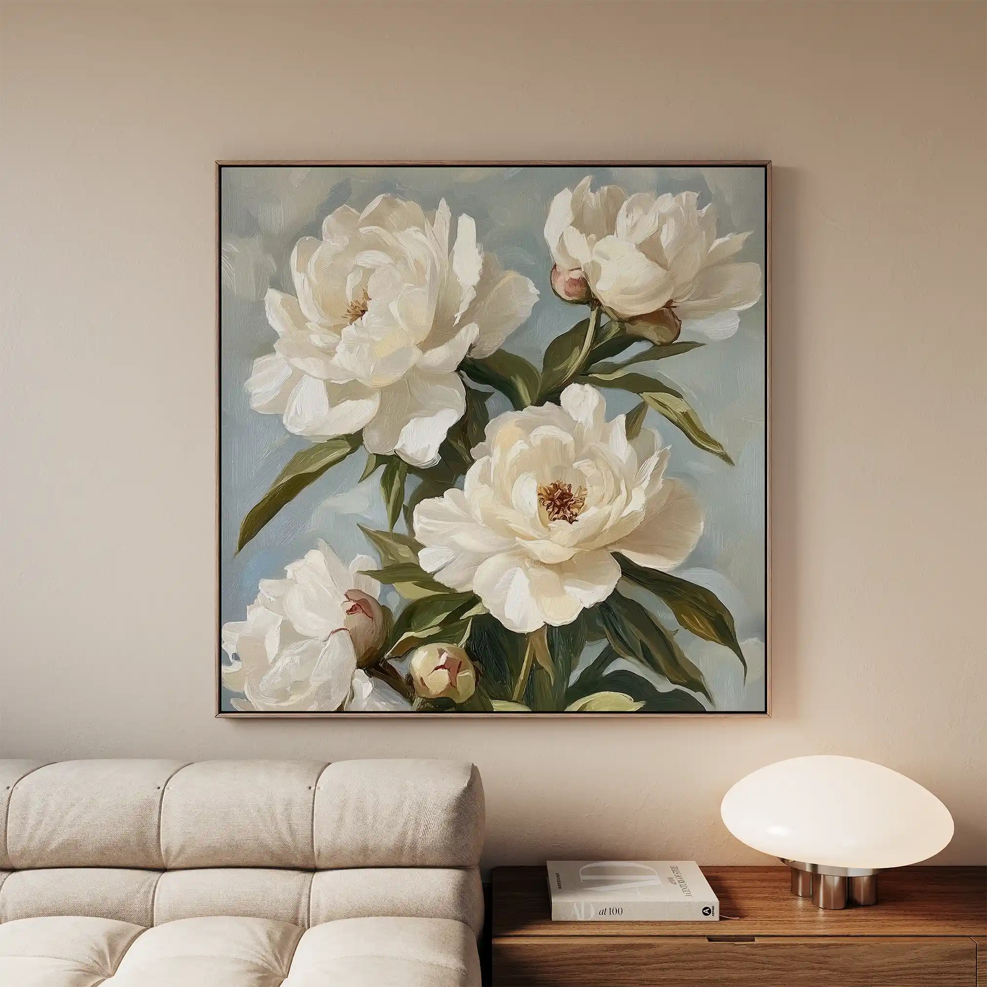 Floral 1333 Canvas Art 60 x 60 cm / Black