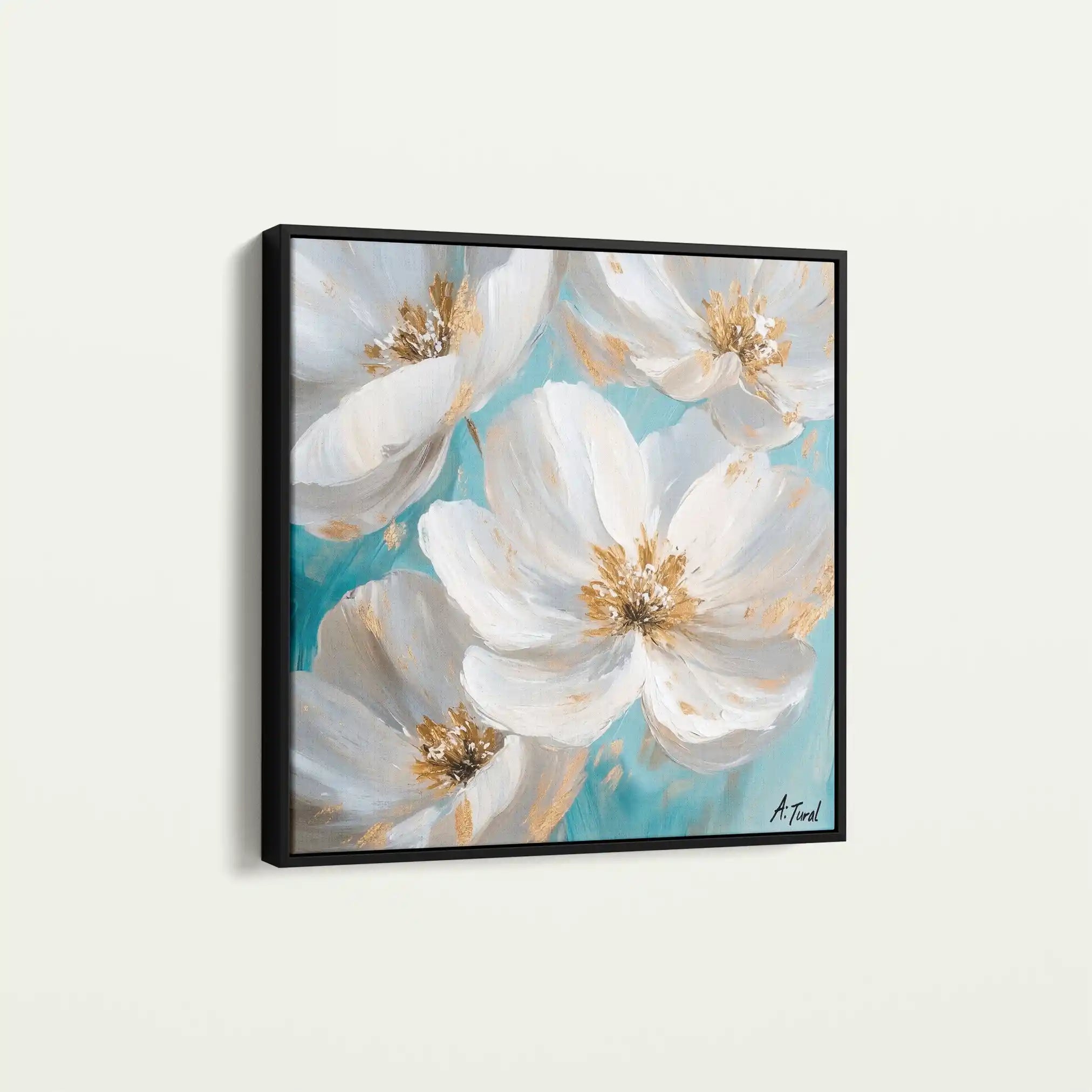 Floral 1335 Canvas Art 60 x 60 cm / Black