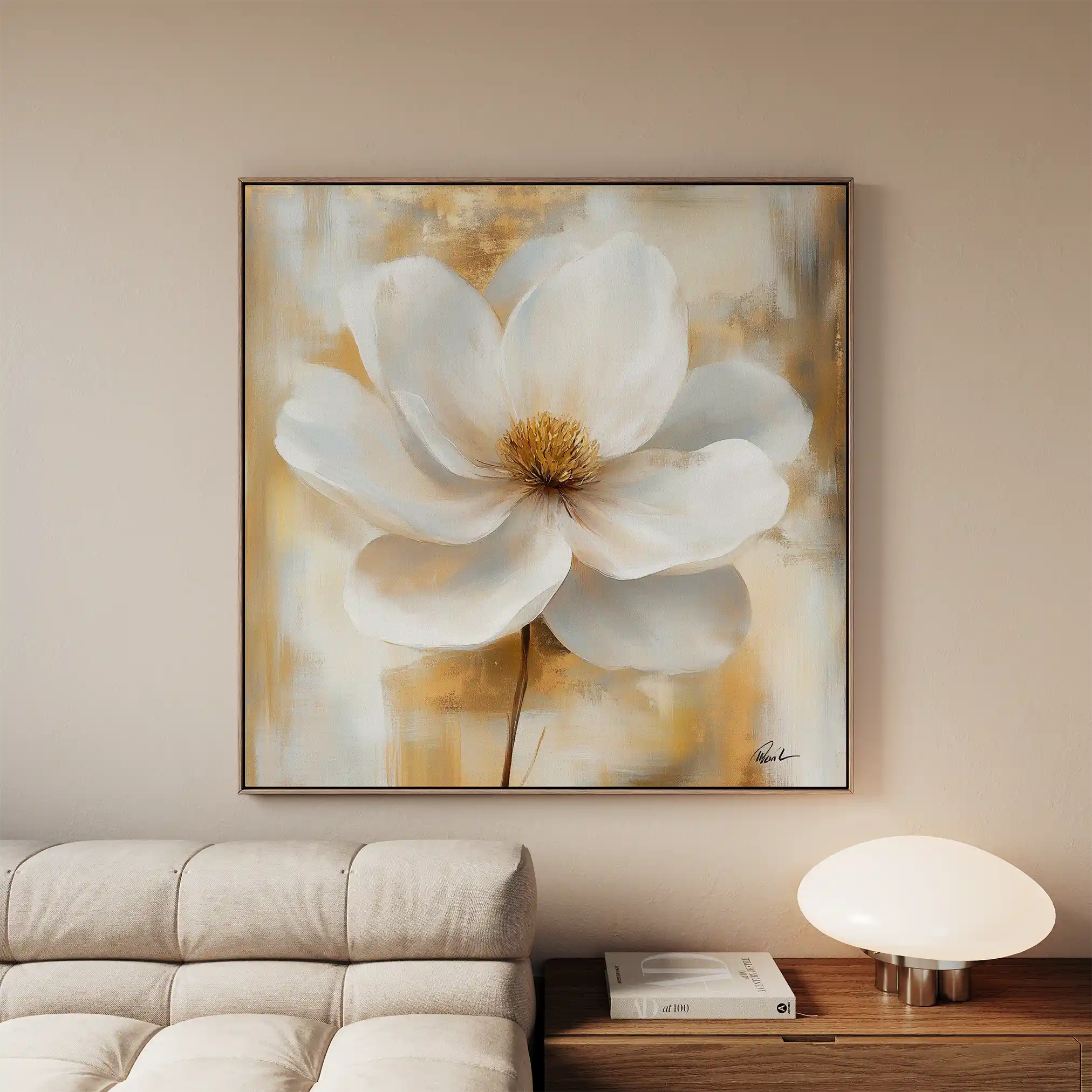 Floral 1336 Canvas Art 60 x 60 cm / Black