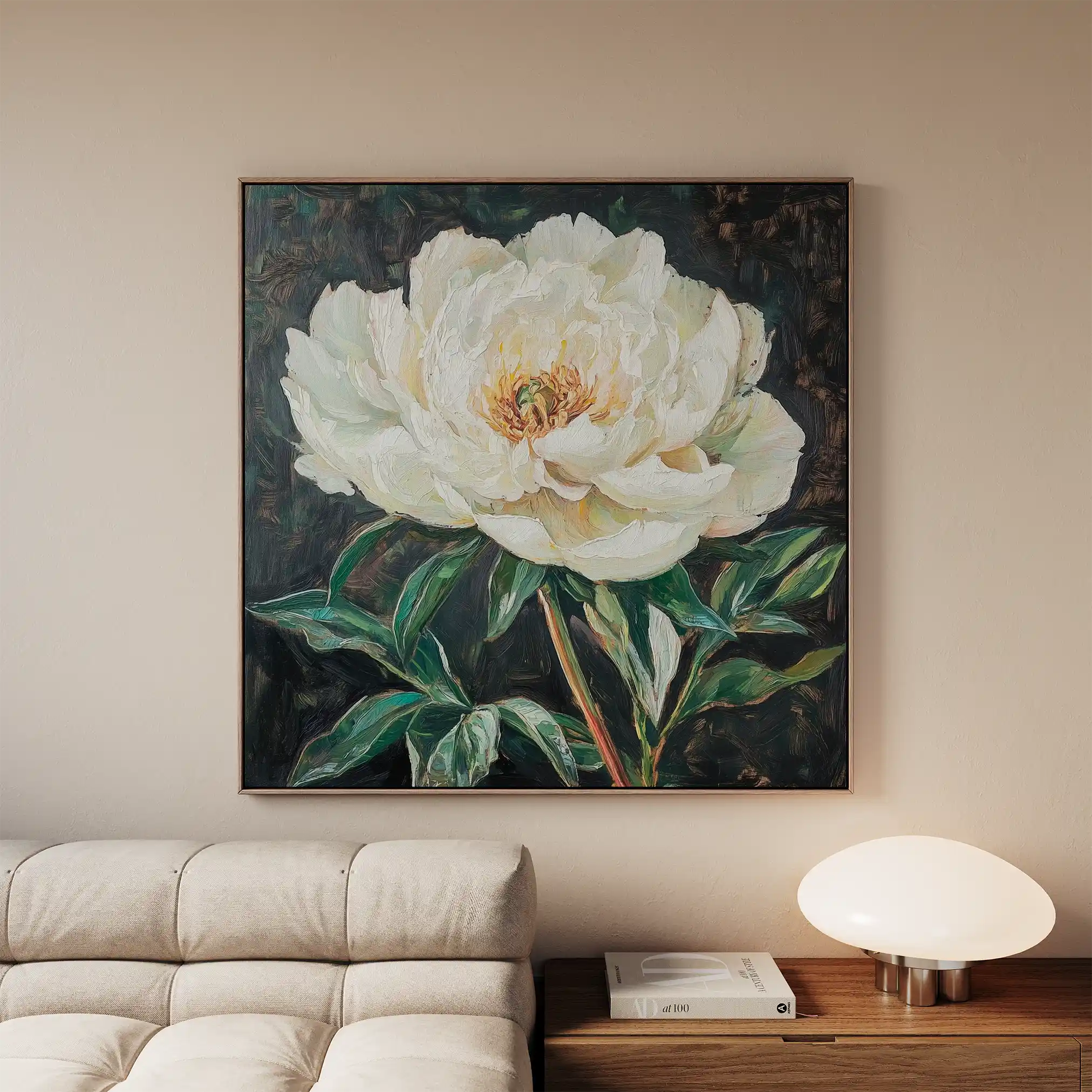 Floral 1337 Canvas Art 60 x 60 cm / Black