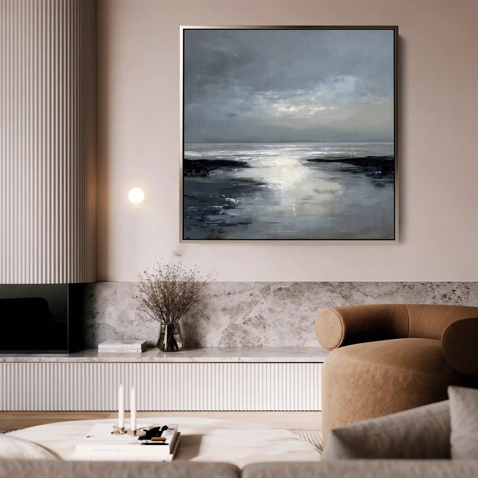 Abstract 1338 Canvas Art 60 x 60 cm / Black