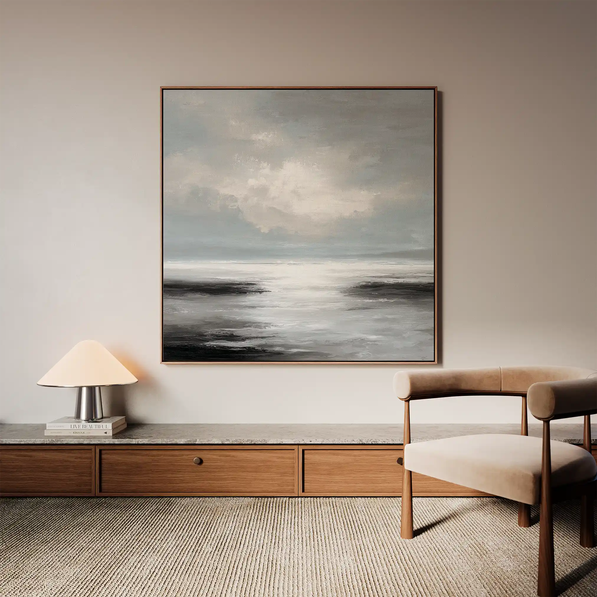 Abstract 1339 Canvas Art 60 x 60 cm / Black