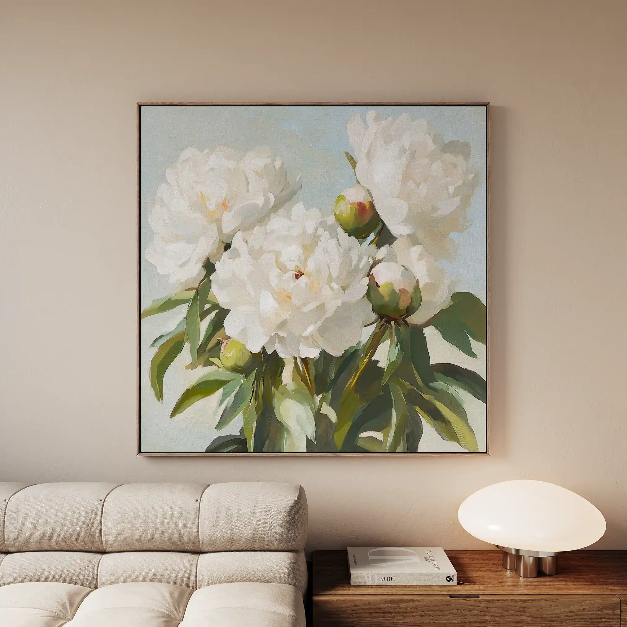 Floral 1339 Canvas Art 60 x 60 cm / Black