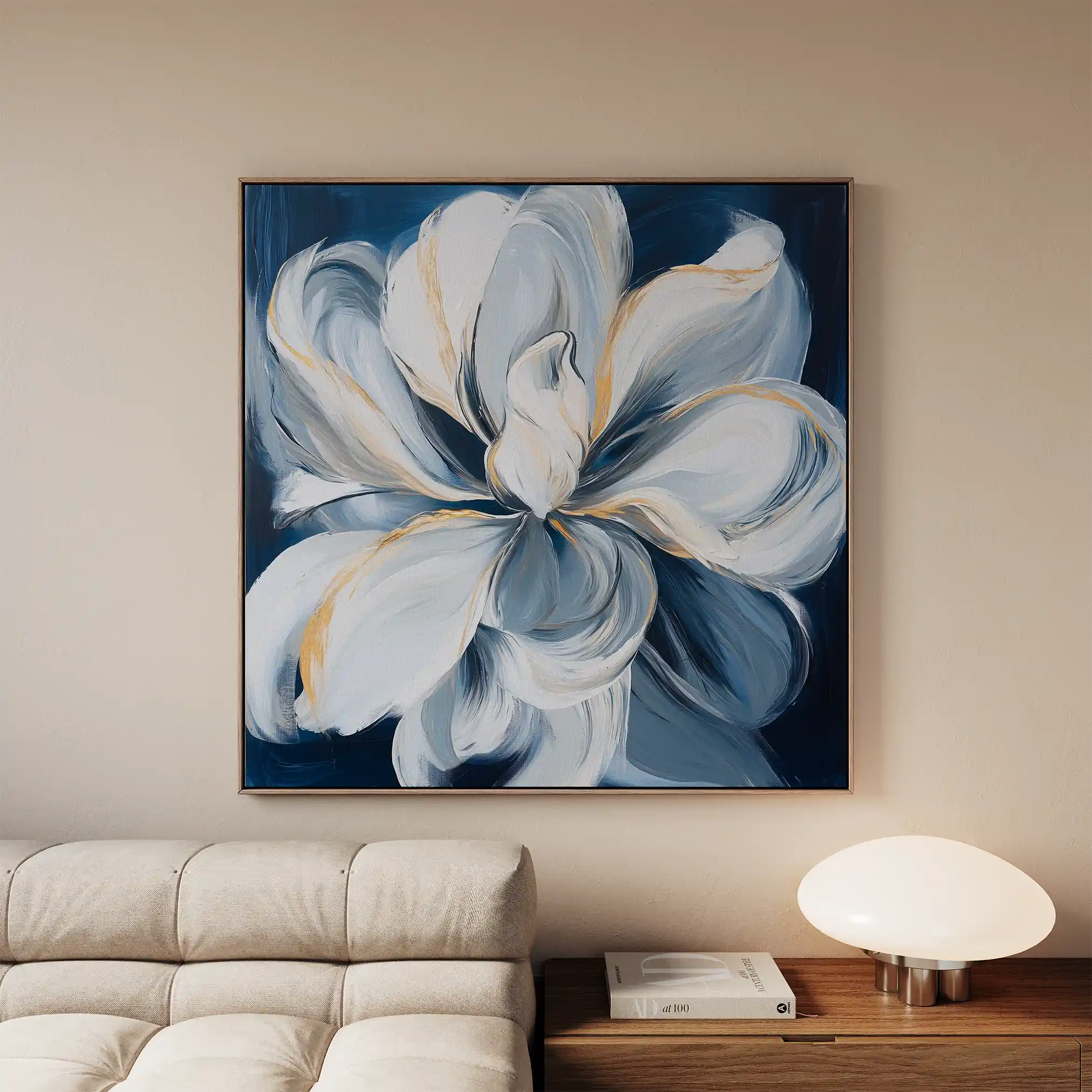 Floral 1342 Canvas Art 60 x 60 cm / Black
