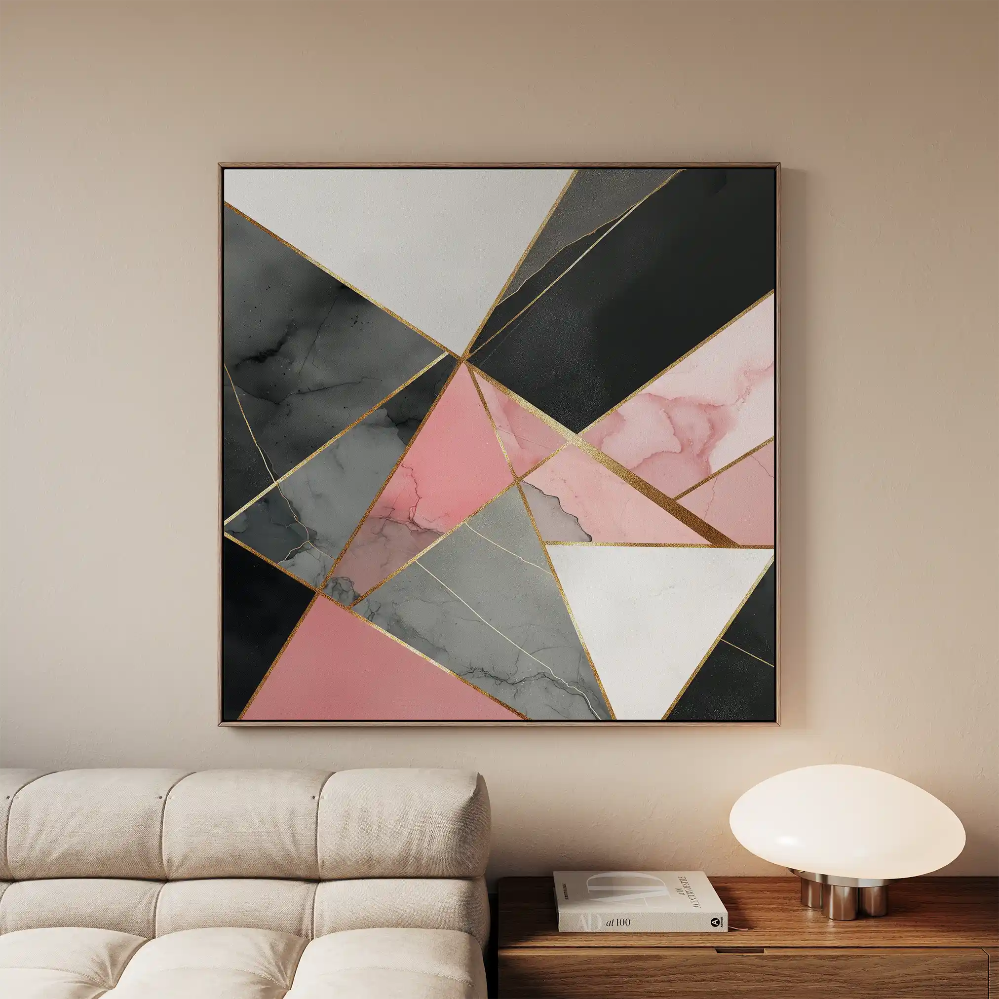 Abstract 1343 Canvas Art 60 x 60 cm / Black