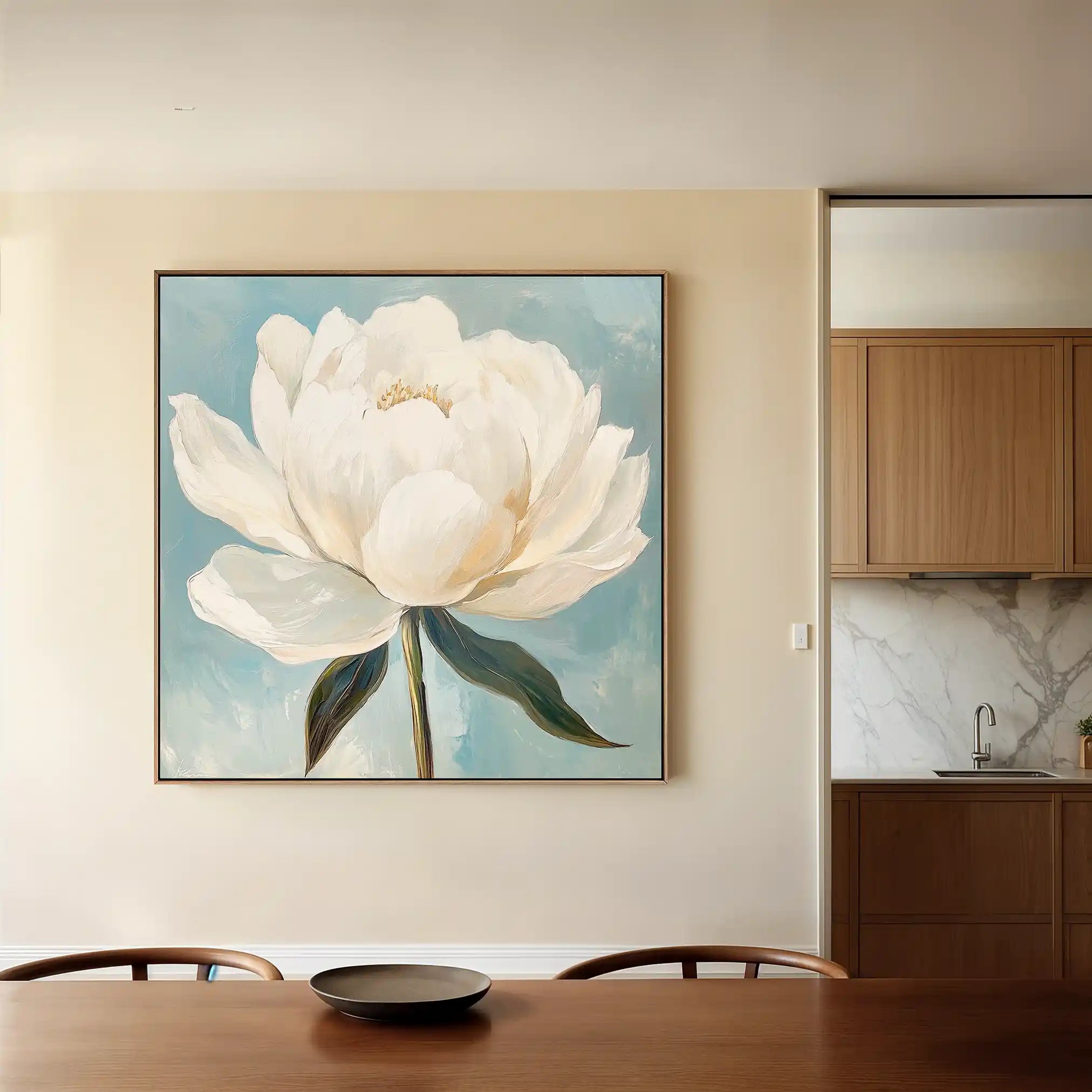 Floral 1343 Canvas Art 60 x 60 cm / Black