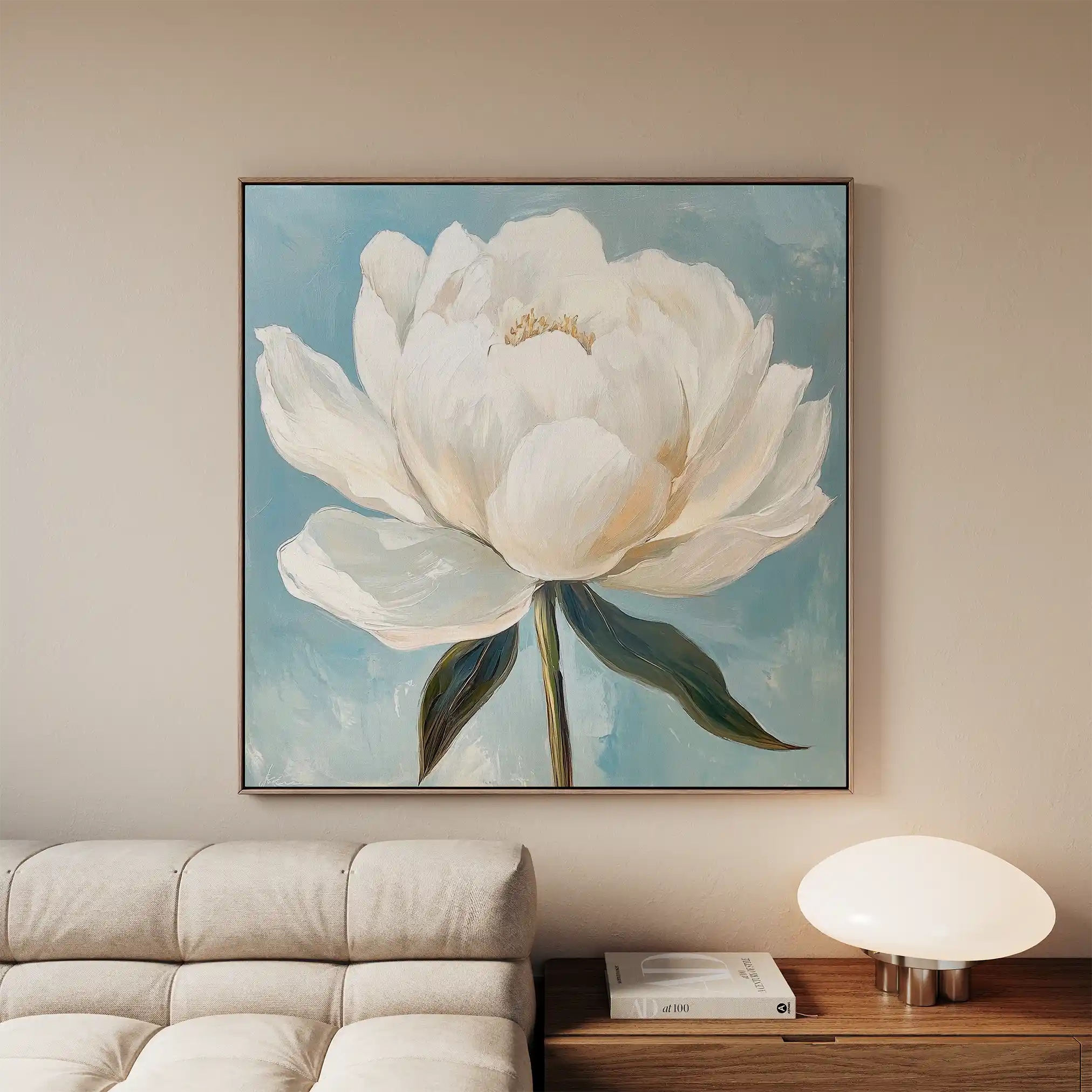 Floral 1343 Canvas Art 60 x 60 cm / Black