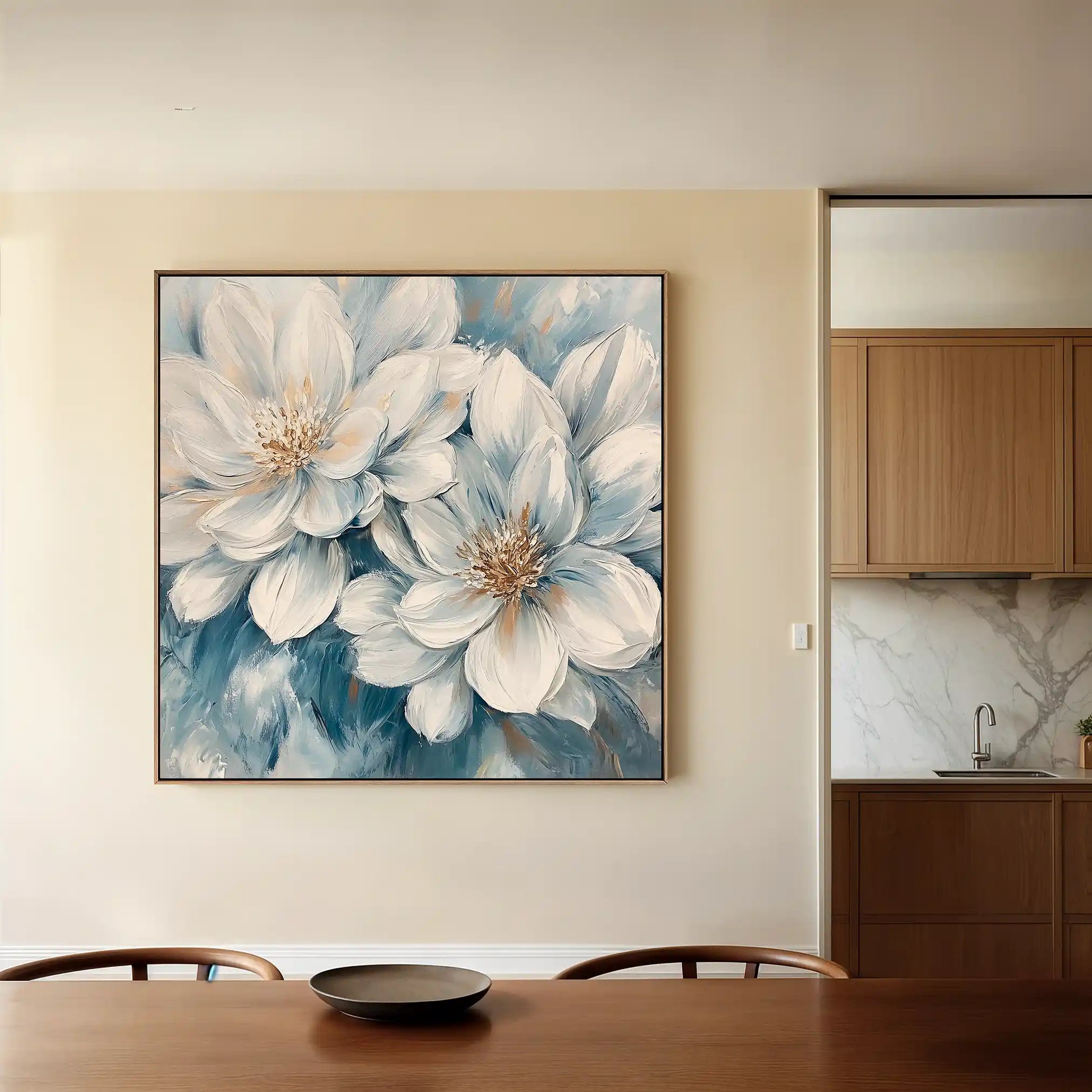 Floral 1349 Canvas Art 60 x 60 cm / Black