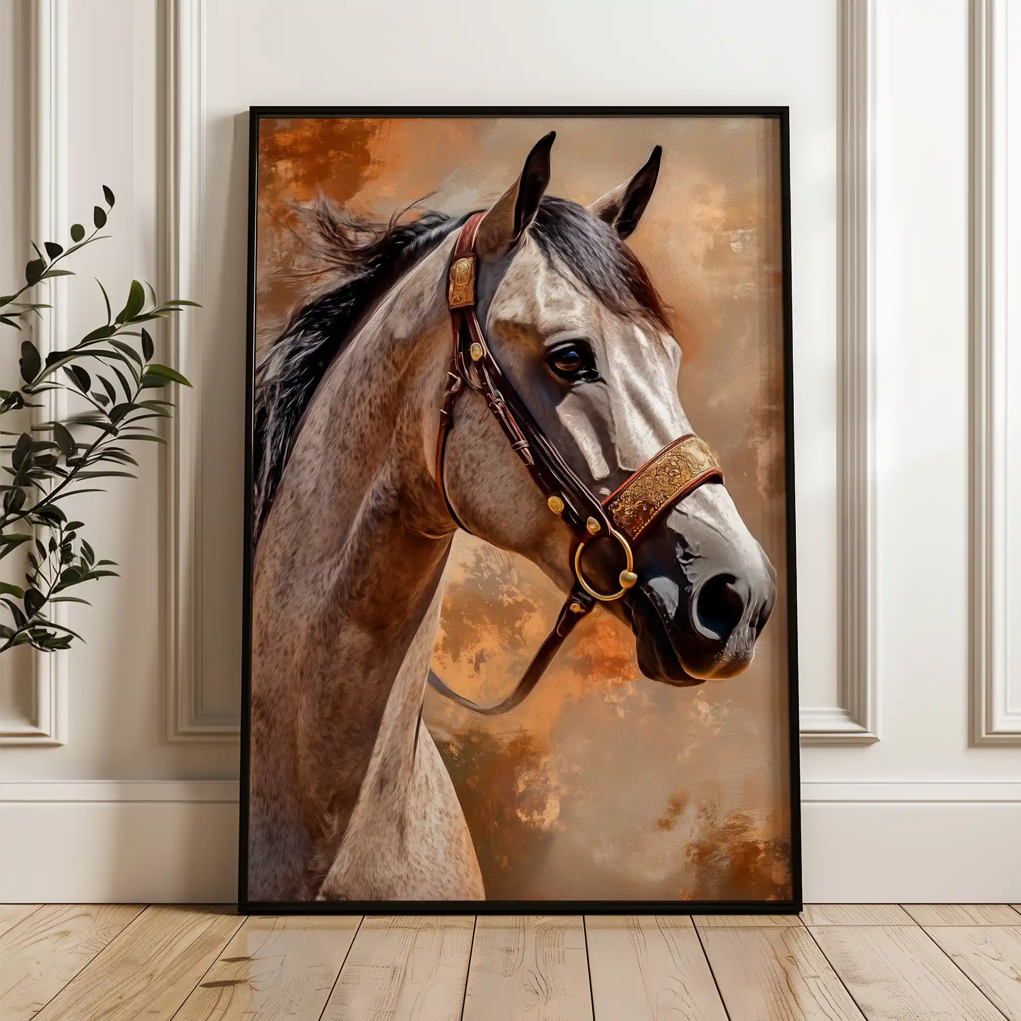 Horses 135 Canvas Art 60 x 40 cm / Black