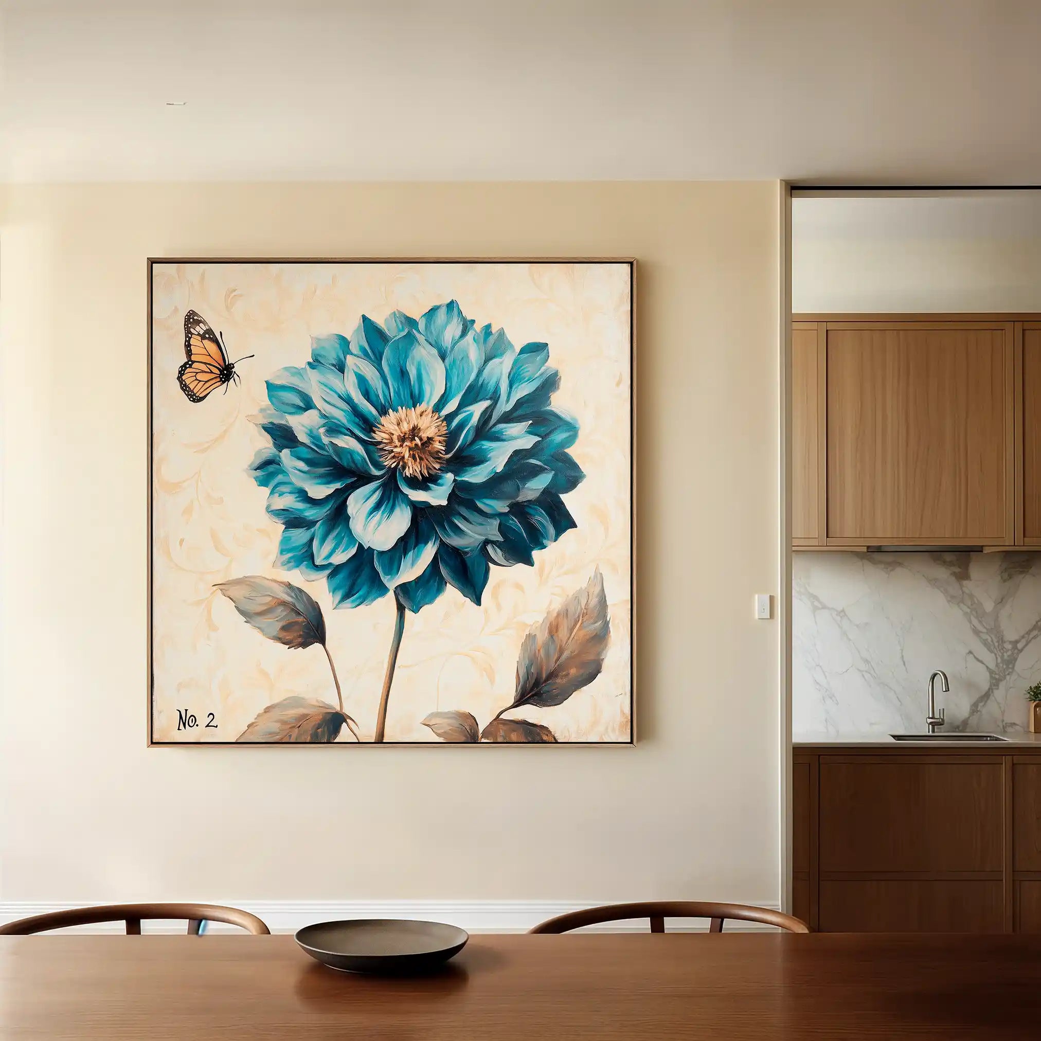 Floral 1350 Canvas Art 60 x 60 cm / Black