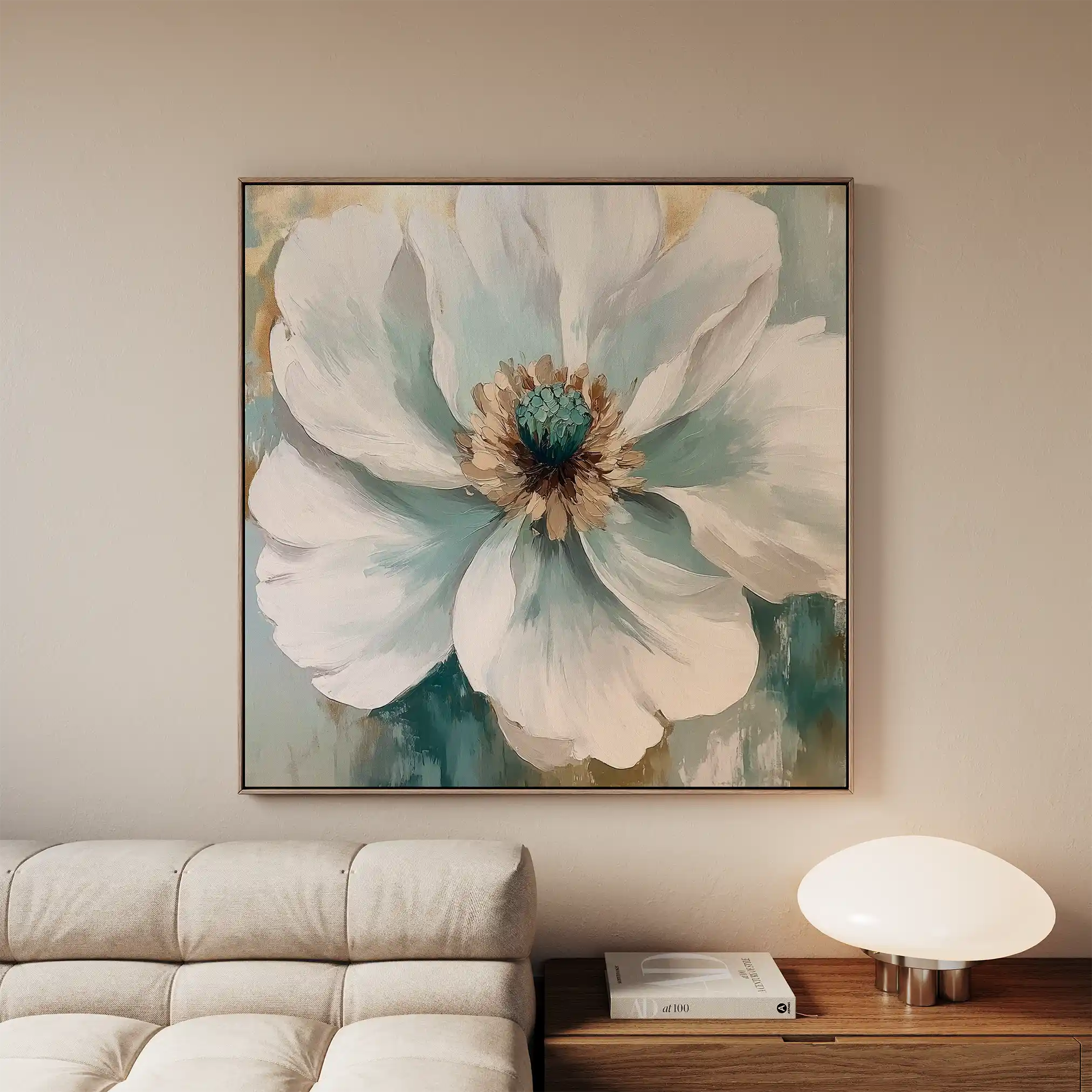 Floral 1351 Canvas Art 60 x 60 cm / Black