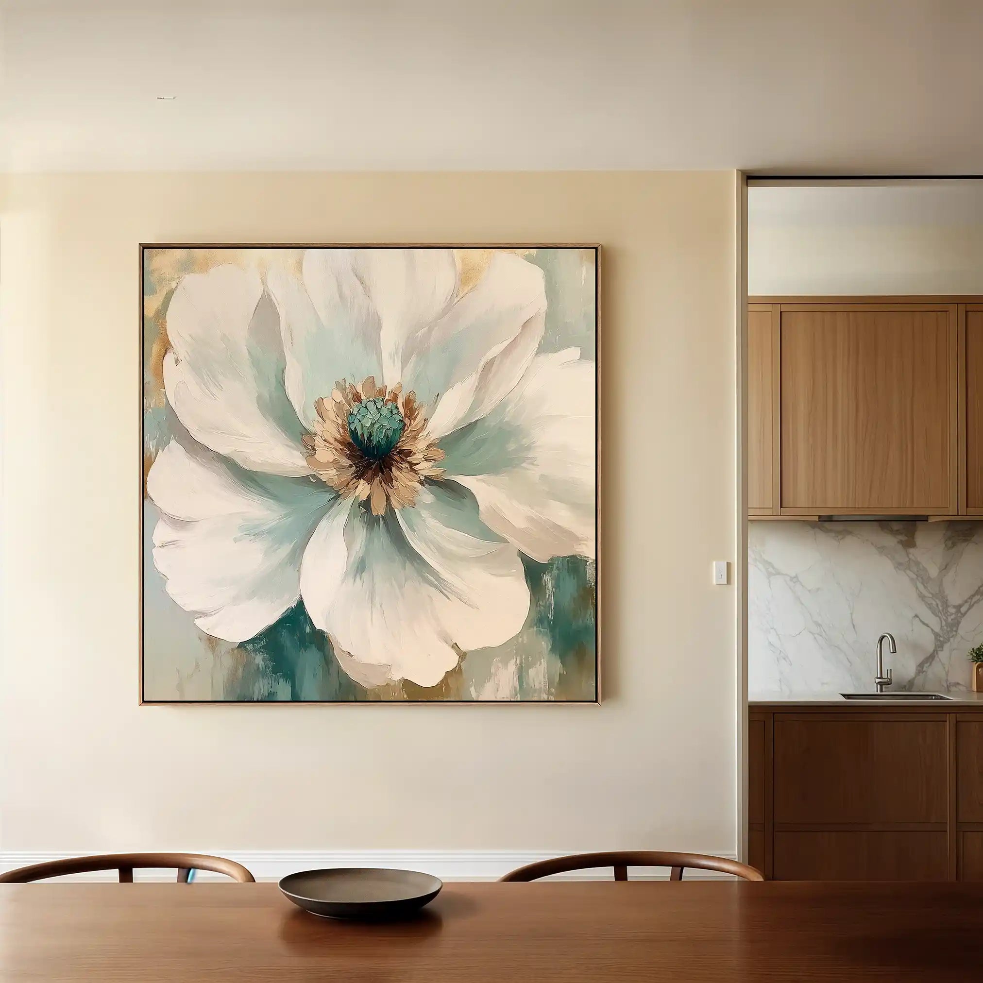 Floral 1351 Canvas Art 60 x 60 cm / Black