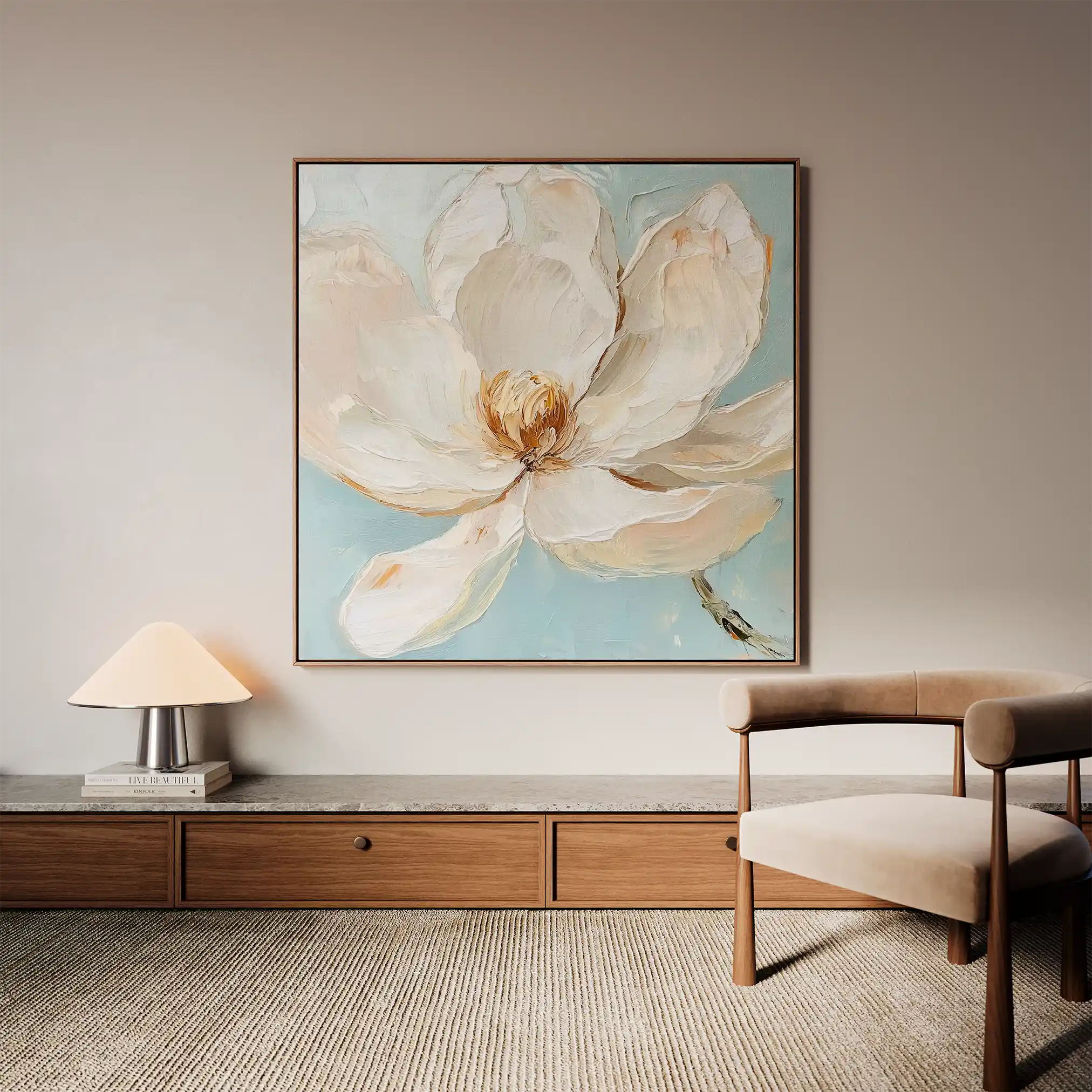 Floral 1353 Canvas Art 60 x 60 cm / Black