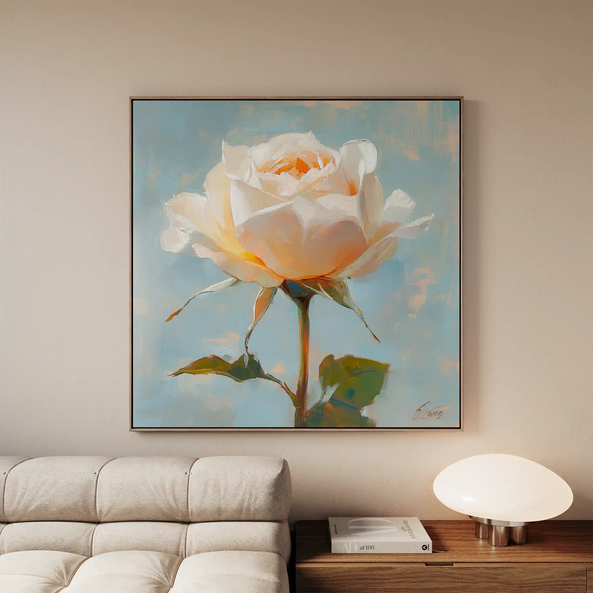 Floral 1354 Canvas Art 60 x 60 cm / Black
