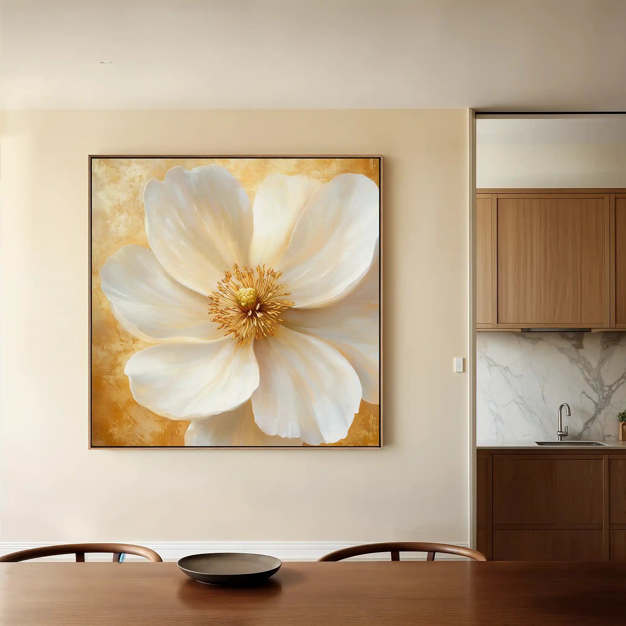 Floral 1356 Canvas Art 60 x 60 cm / Black