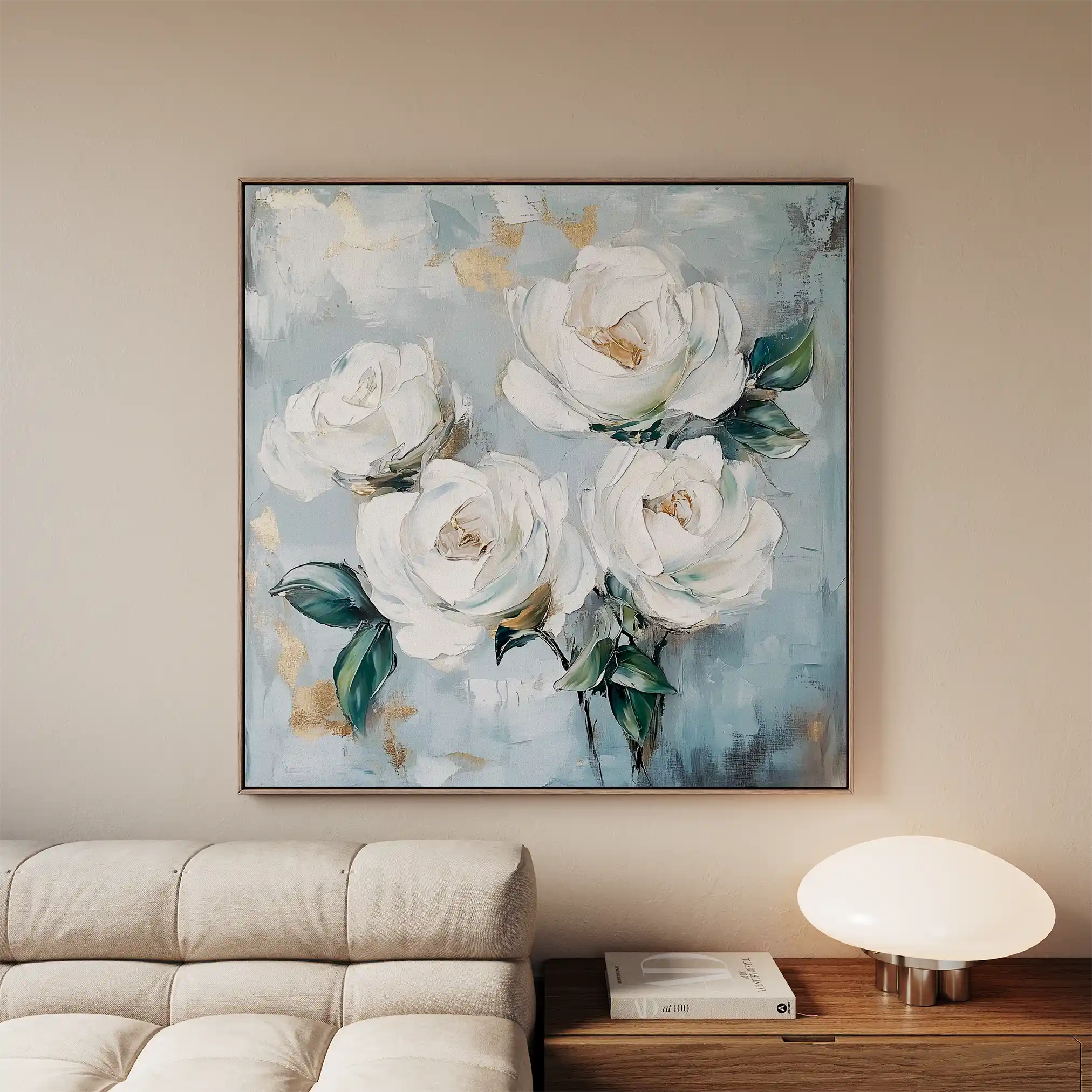 Floral 1357 Canvas Art 60 x 60 cm / Black