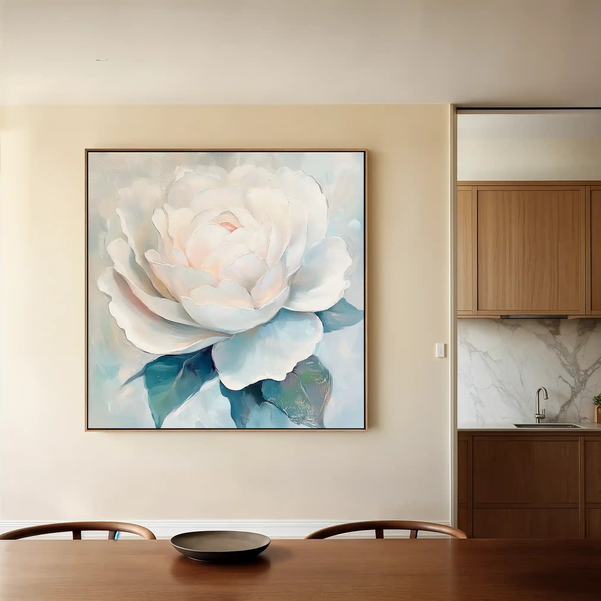 Floral 1358 Canvas Art 60 x 60 cm / Black