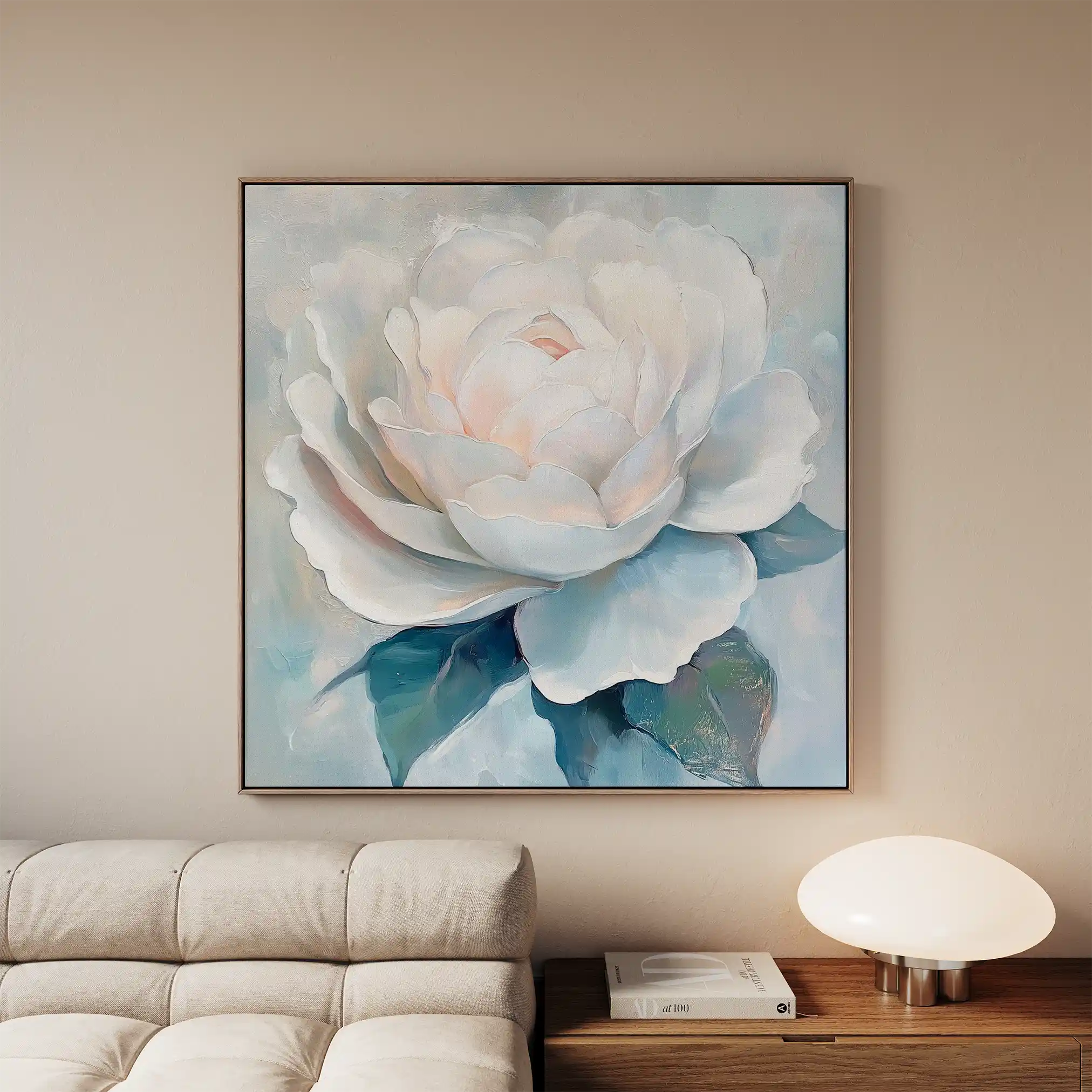 Floral 1358 Canvas Art 60 x 60 cm / Black
