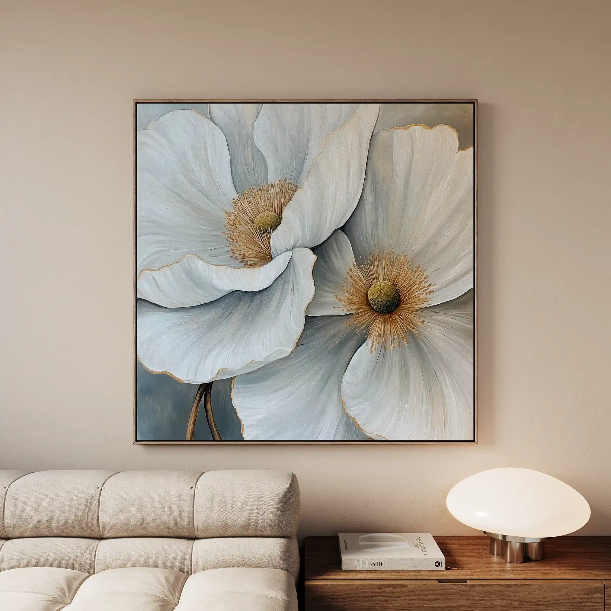 Floral 1360 Canvas Art 60 x 60 cm / Black
