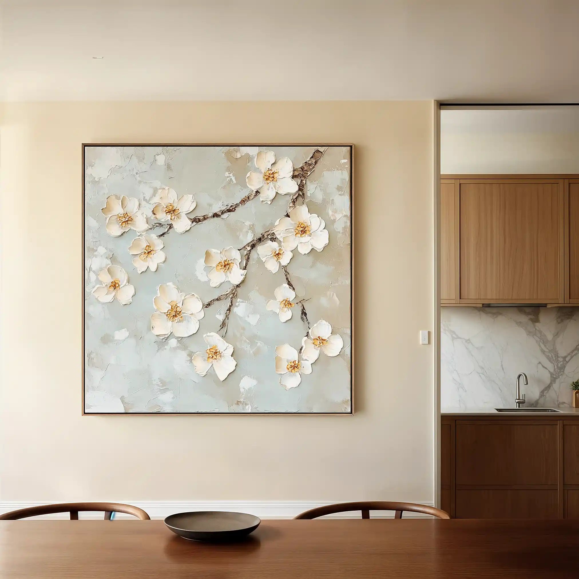 Floral 1361 Canvas Art 60 x 60 cm / Black