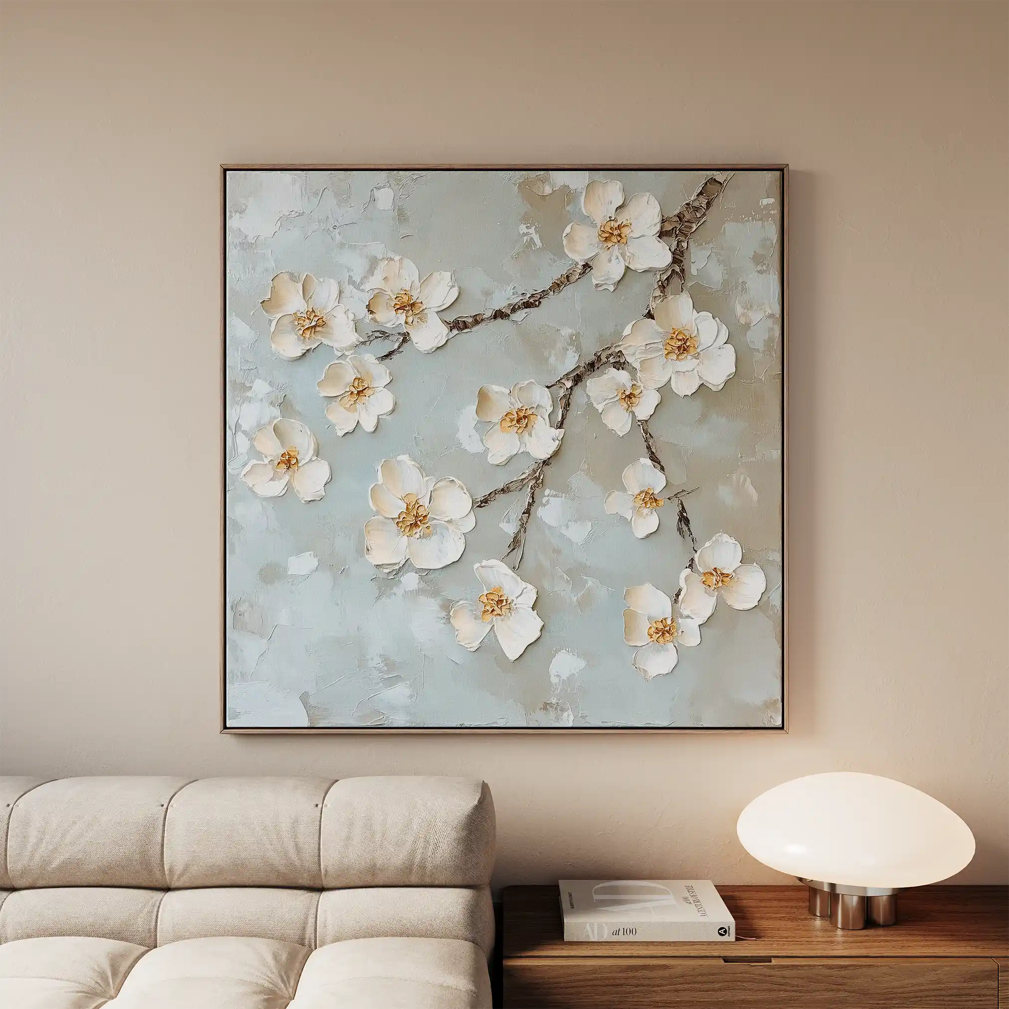 Floral 1361 Canvas Art 60 x 60 cm / Black