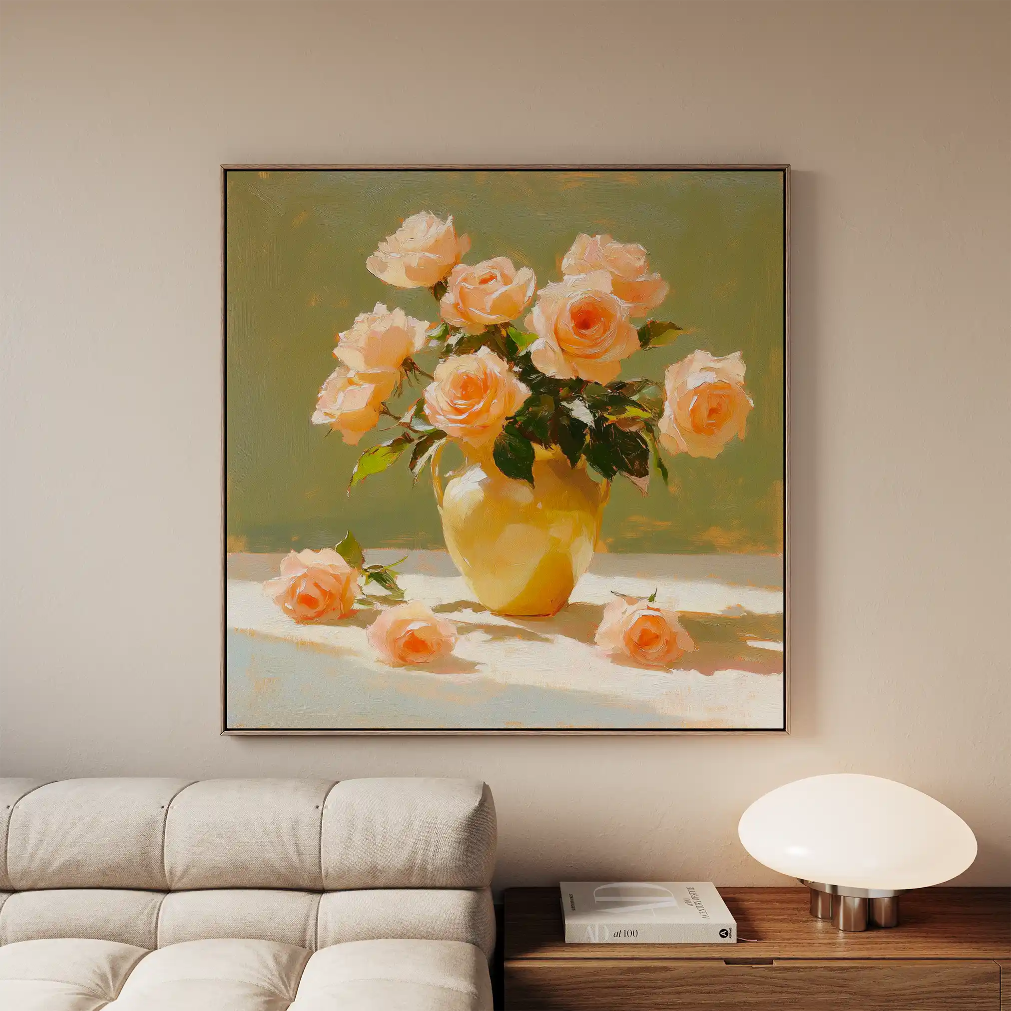 Floral 1363 Canvas Art 60 x 60 cm / Black