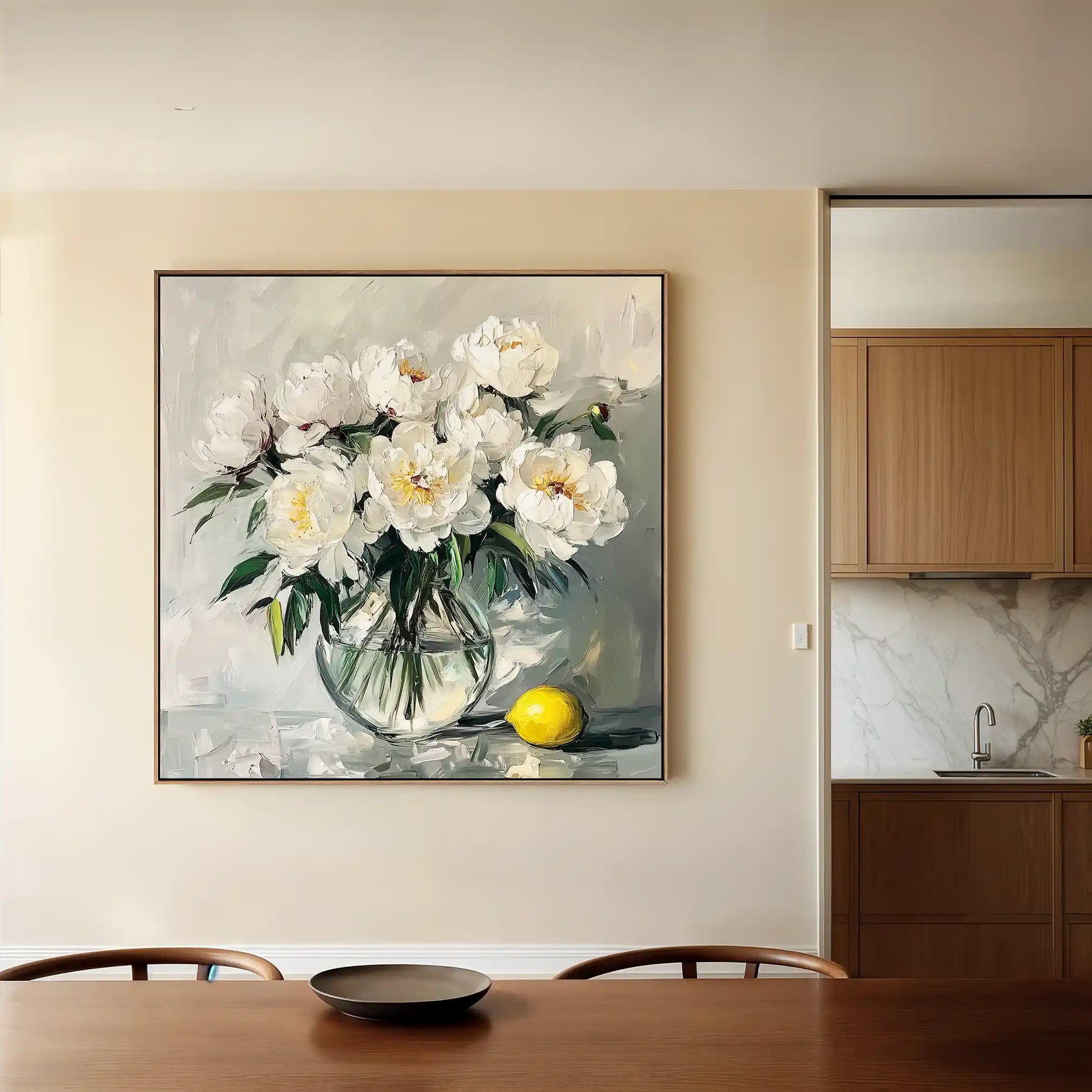 Floral 1364 Canvas Art 60 x 60 cm / Black