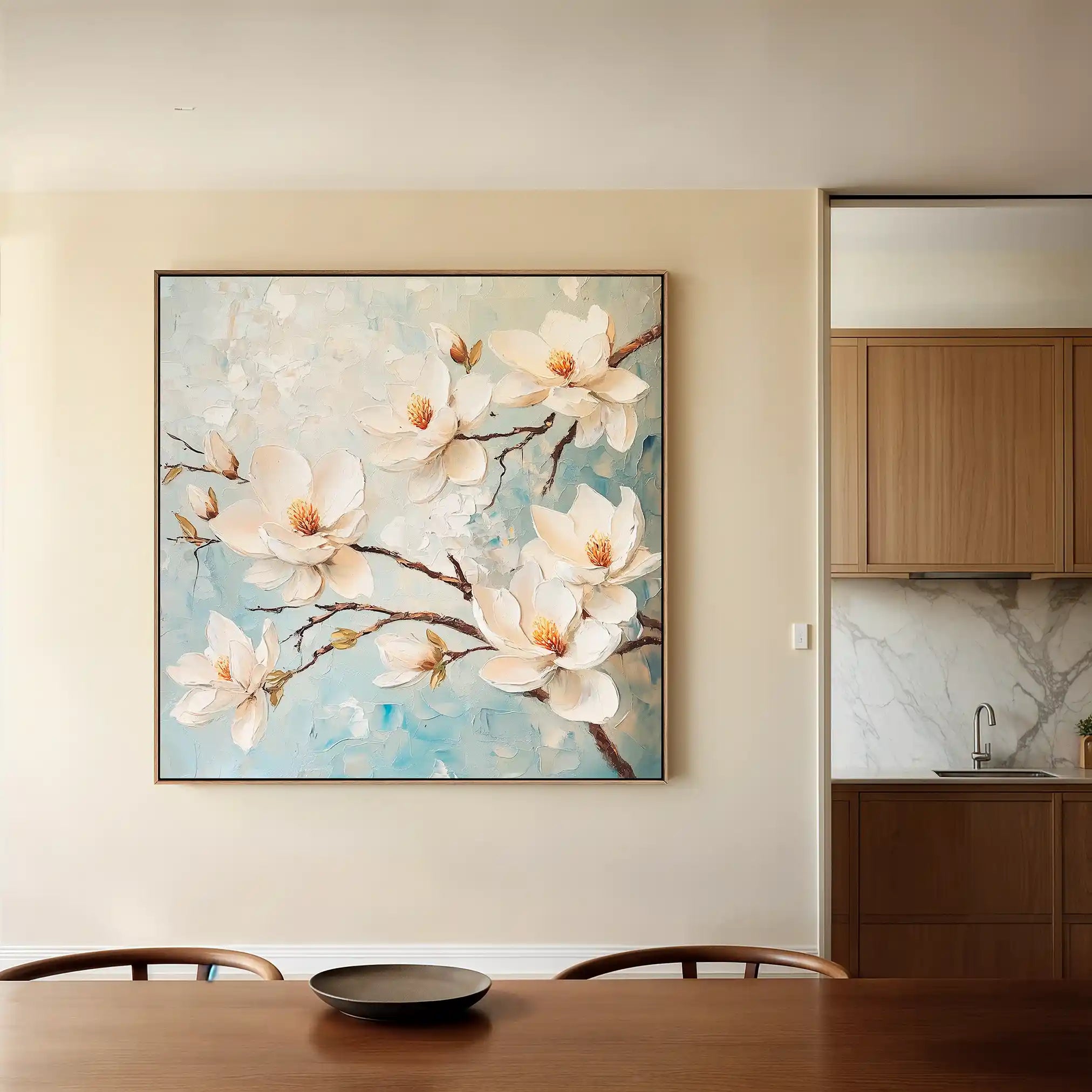 Floral 1367 Canvas Art 60 x 60 cm / Black