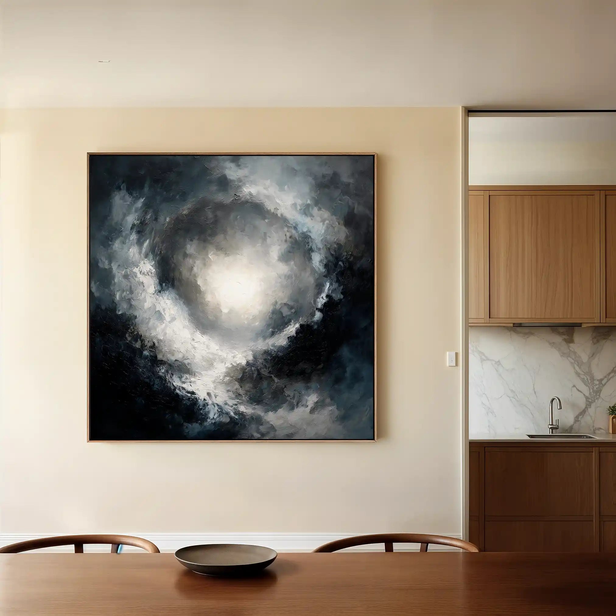 Abstract 1368 Canvas Art 60 x 60 cm / Black