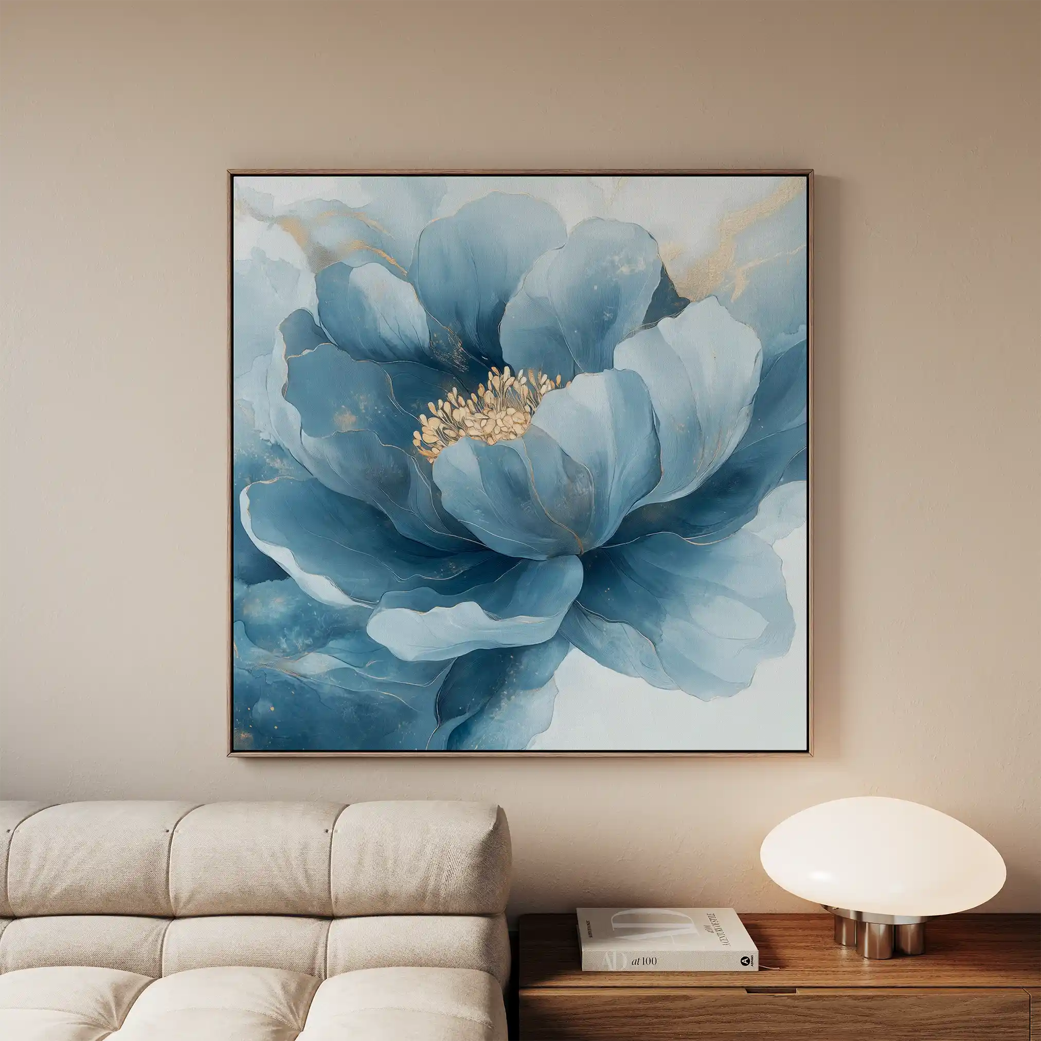 Floral 1369 Canvas Art 60 x 60 cm / Black