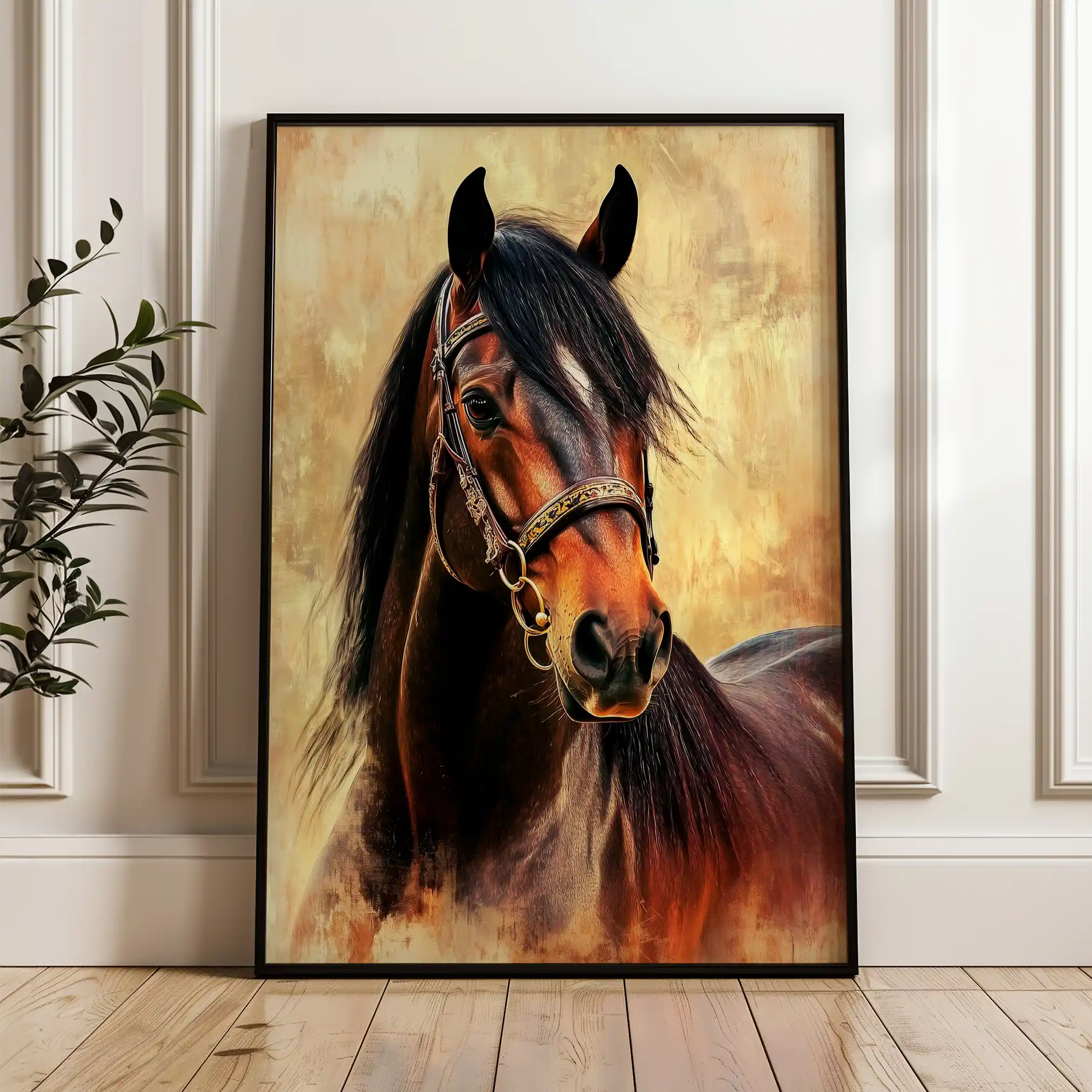 Horses 137 Canvas Art 60 x 40 cm / Black