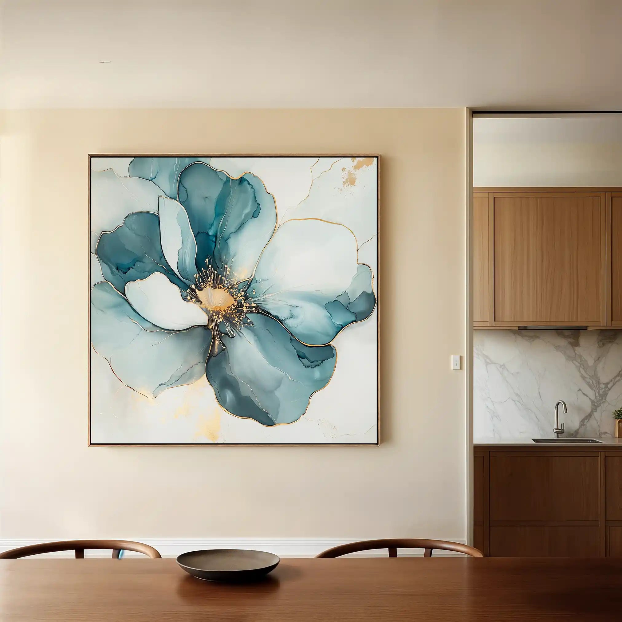Floral 1370 Canvas Art 60 x 60 cm / Black