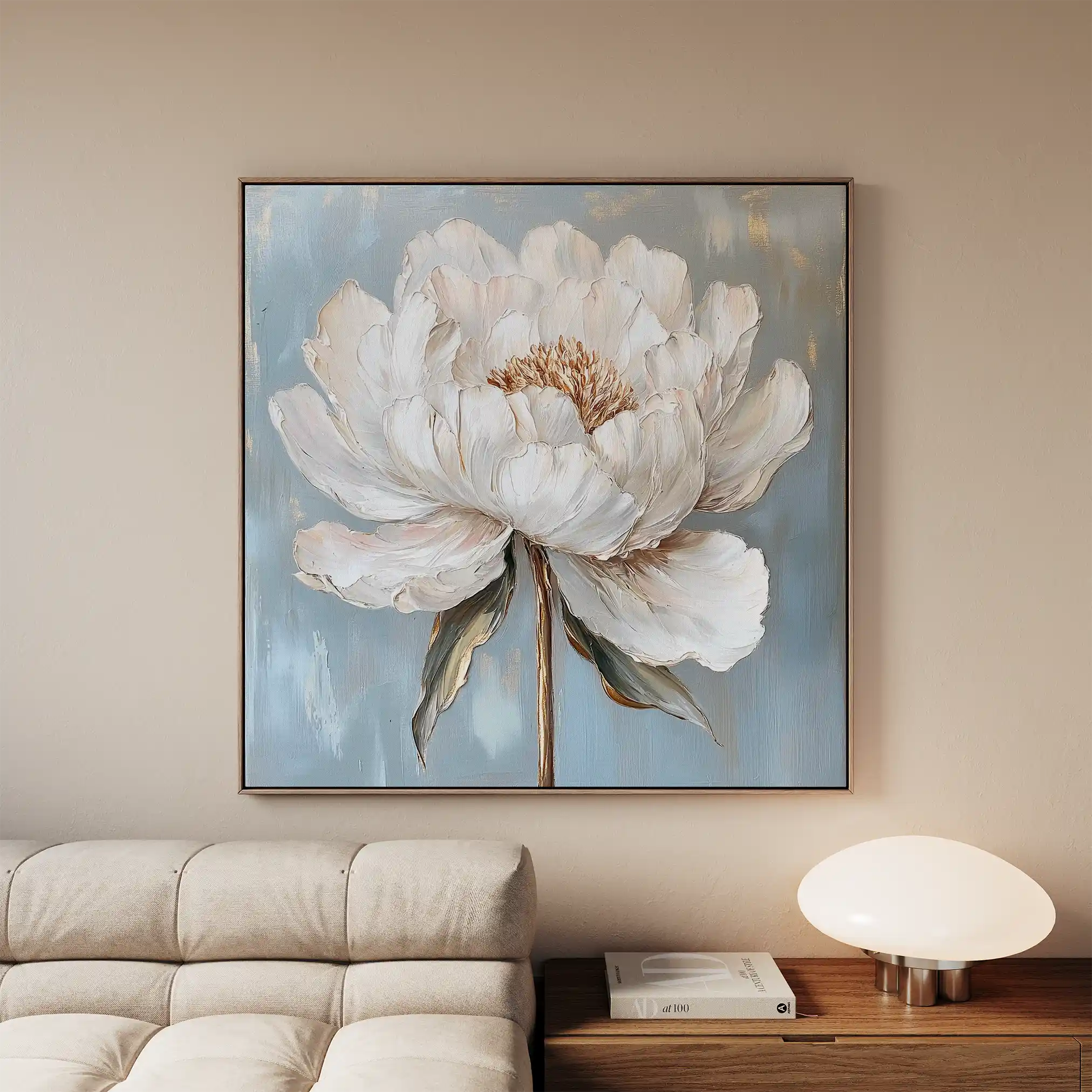 Floral 1372 Canvas Art 60 x 60 cm / Black