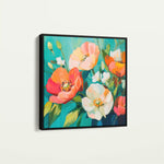 Floral 1373 Canvas Art 60 x 60 cm / Black