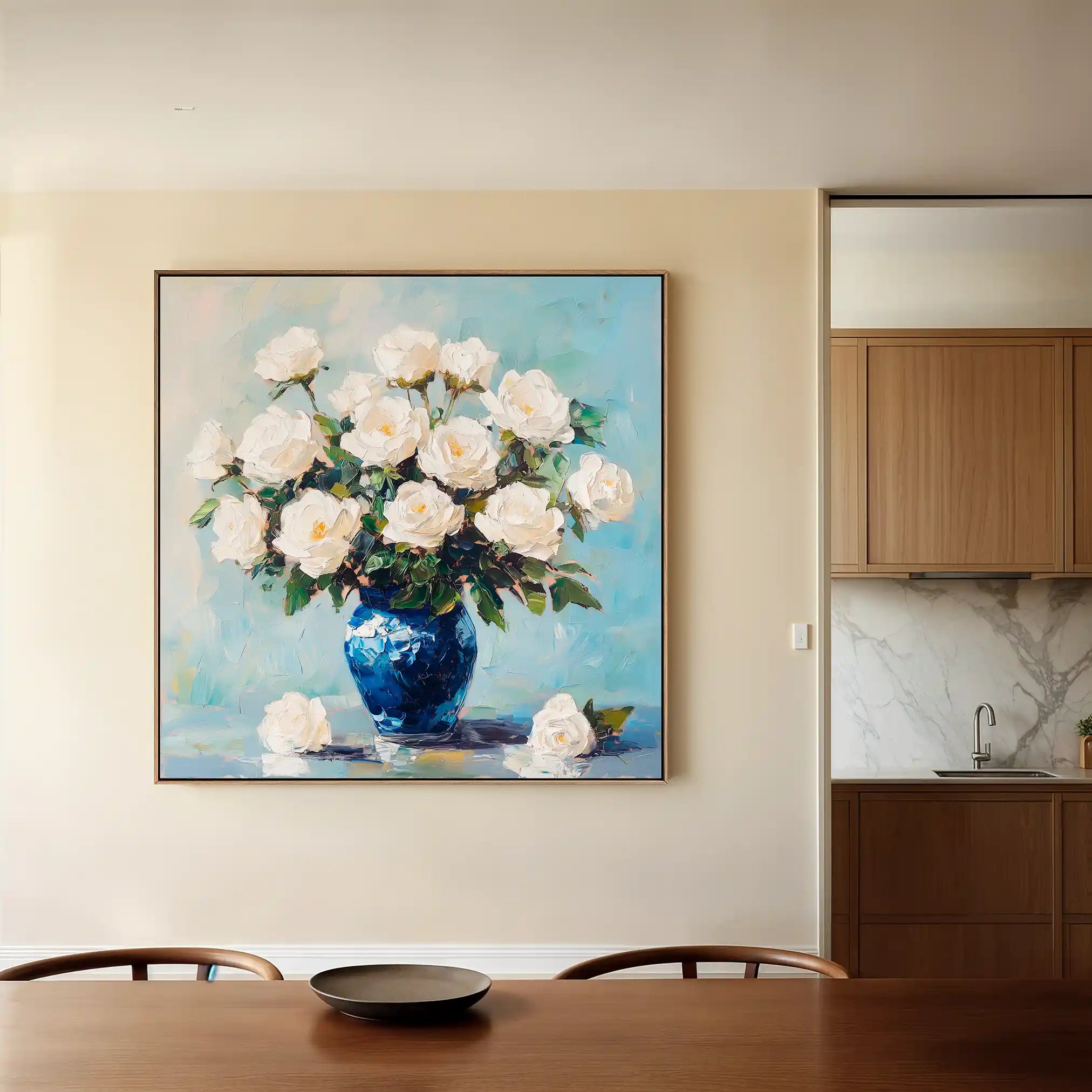 Floral 1376 Canvas Art 60 x 60 cm / Black