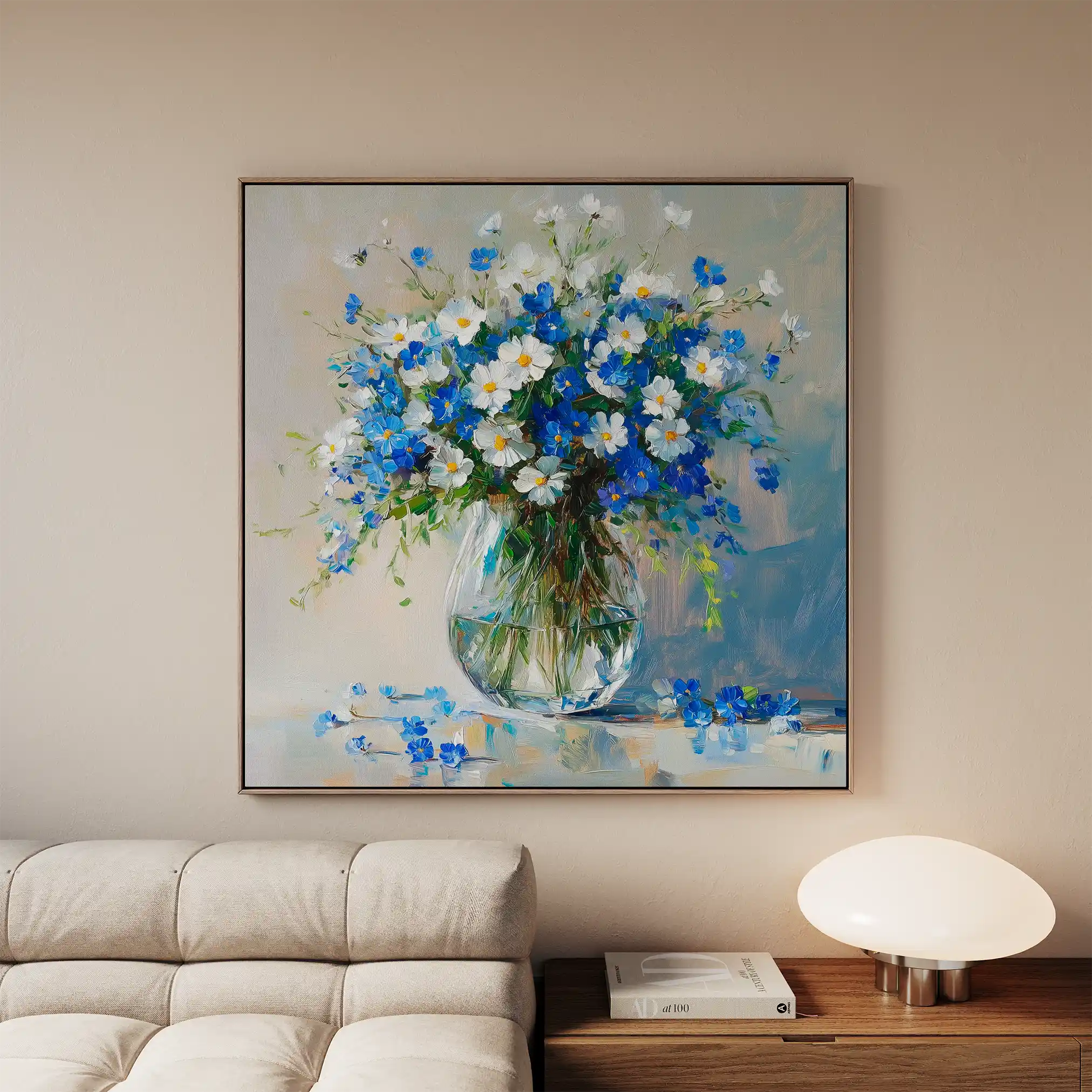 Floral 1378 Canvas Art 60 x 60 cm / Black