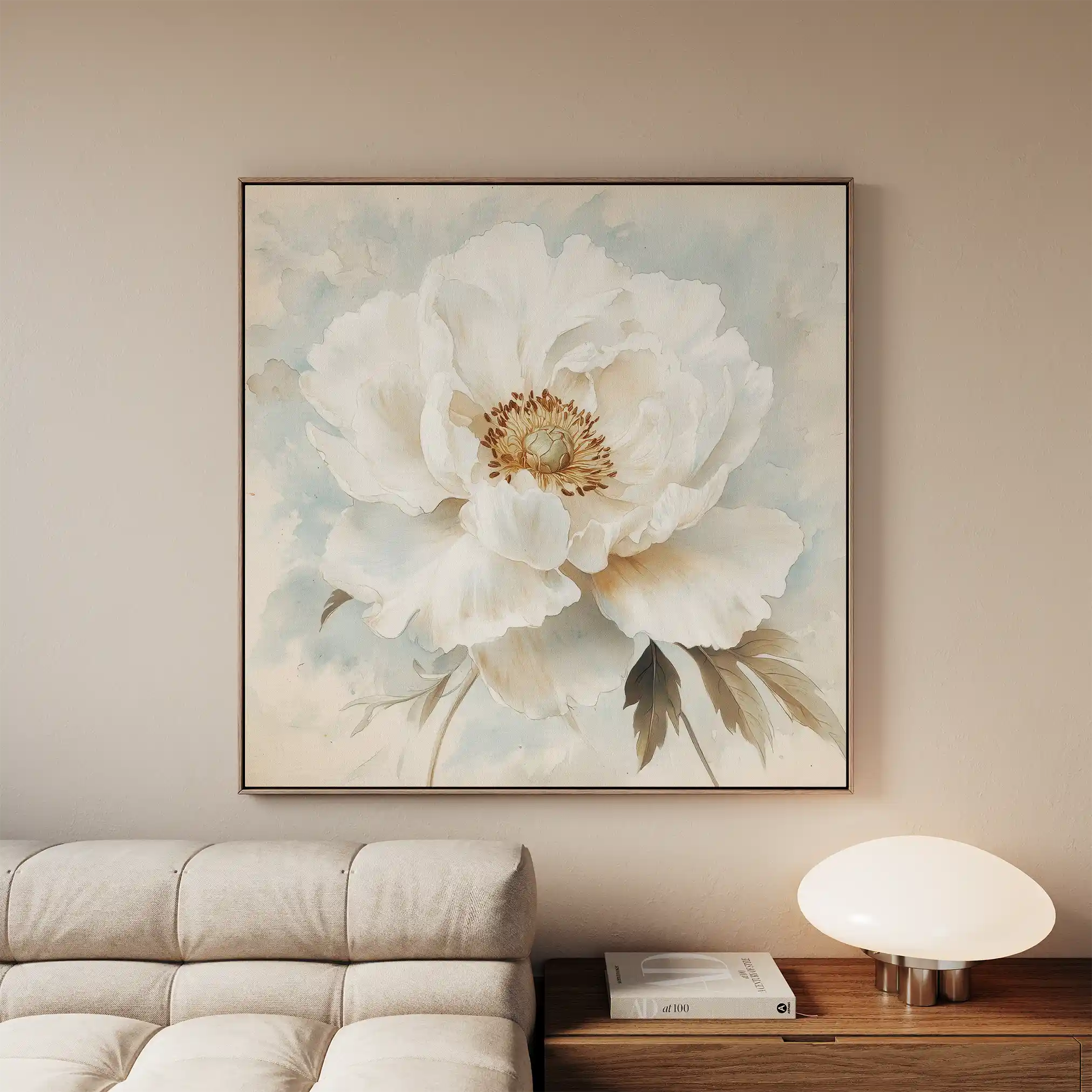 Floral 1381 Canvas Art 60 x 60 cm / Black