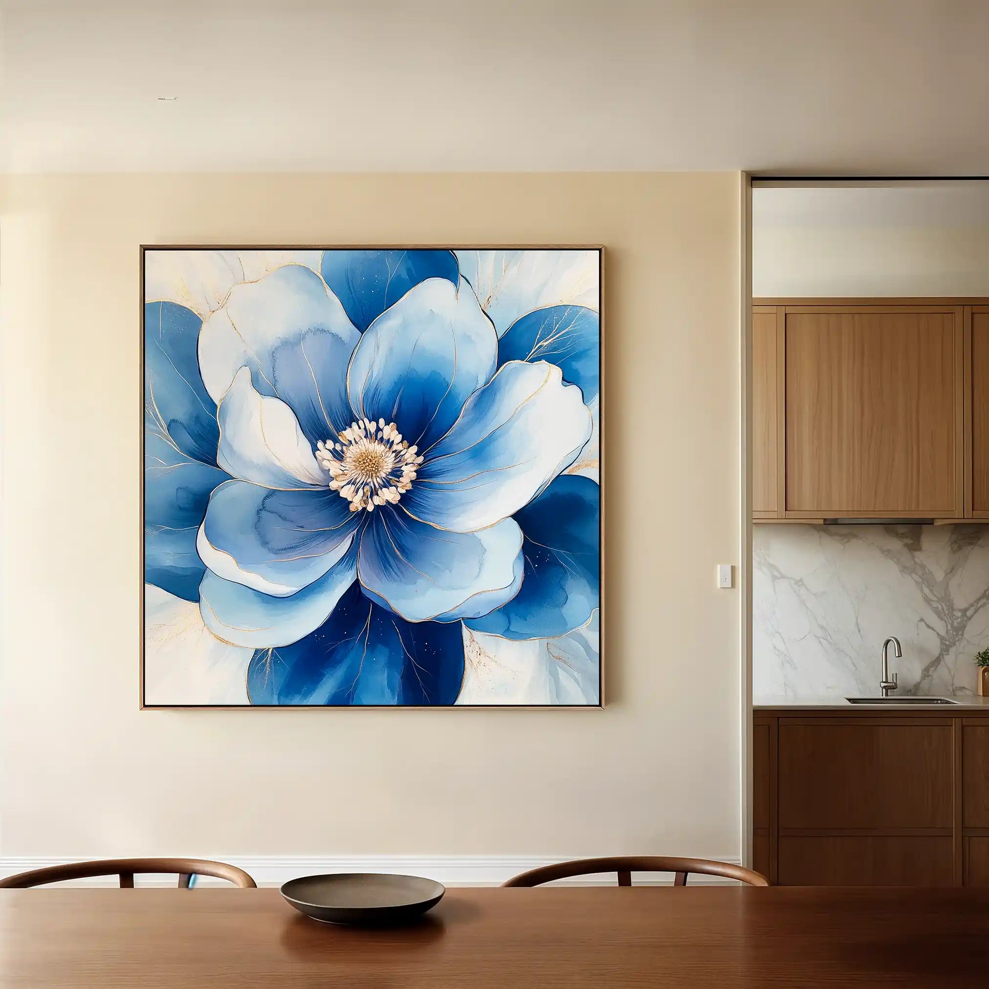 Floral 1382 Canvas Art 60 x 60 cm / Black
