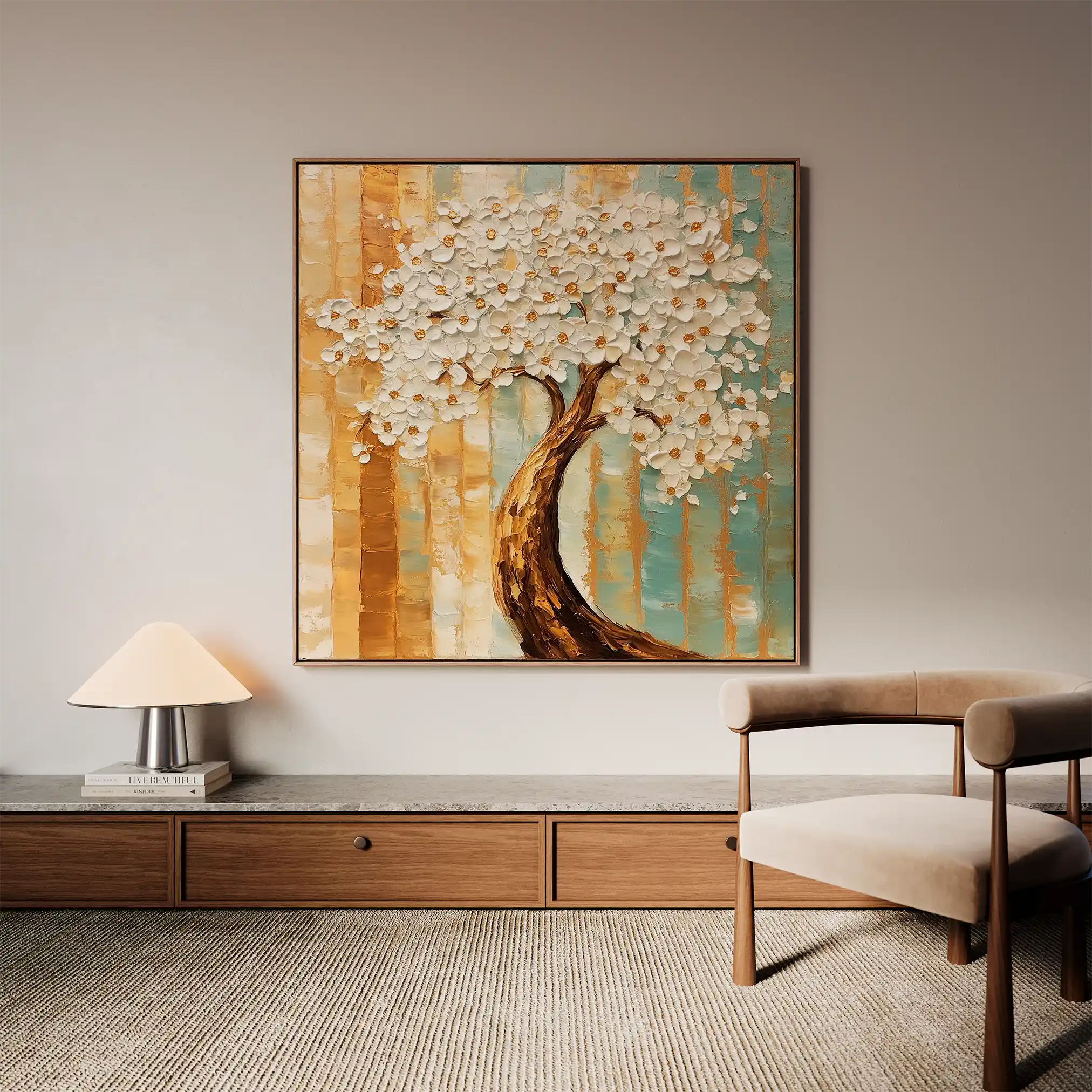 Floral 1386 Canvas Art 60 x 60 cm / Black