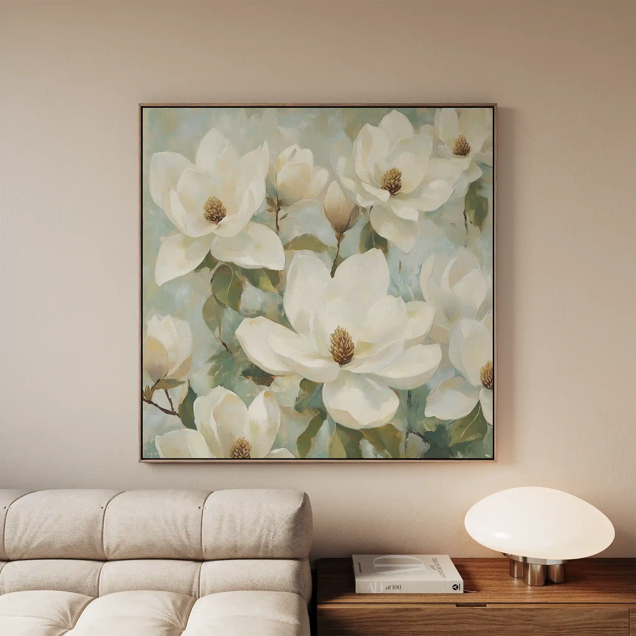 Floral 1387 Canvas Art 60 x 60 cm / Black