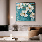Floral 1390 Canvas Art 60 x 60 cm / Black