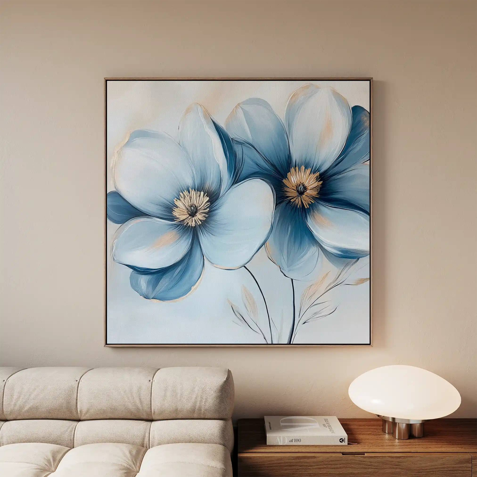 Floral 1393 Canvas Art 60 x 60 cm / Black
