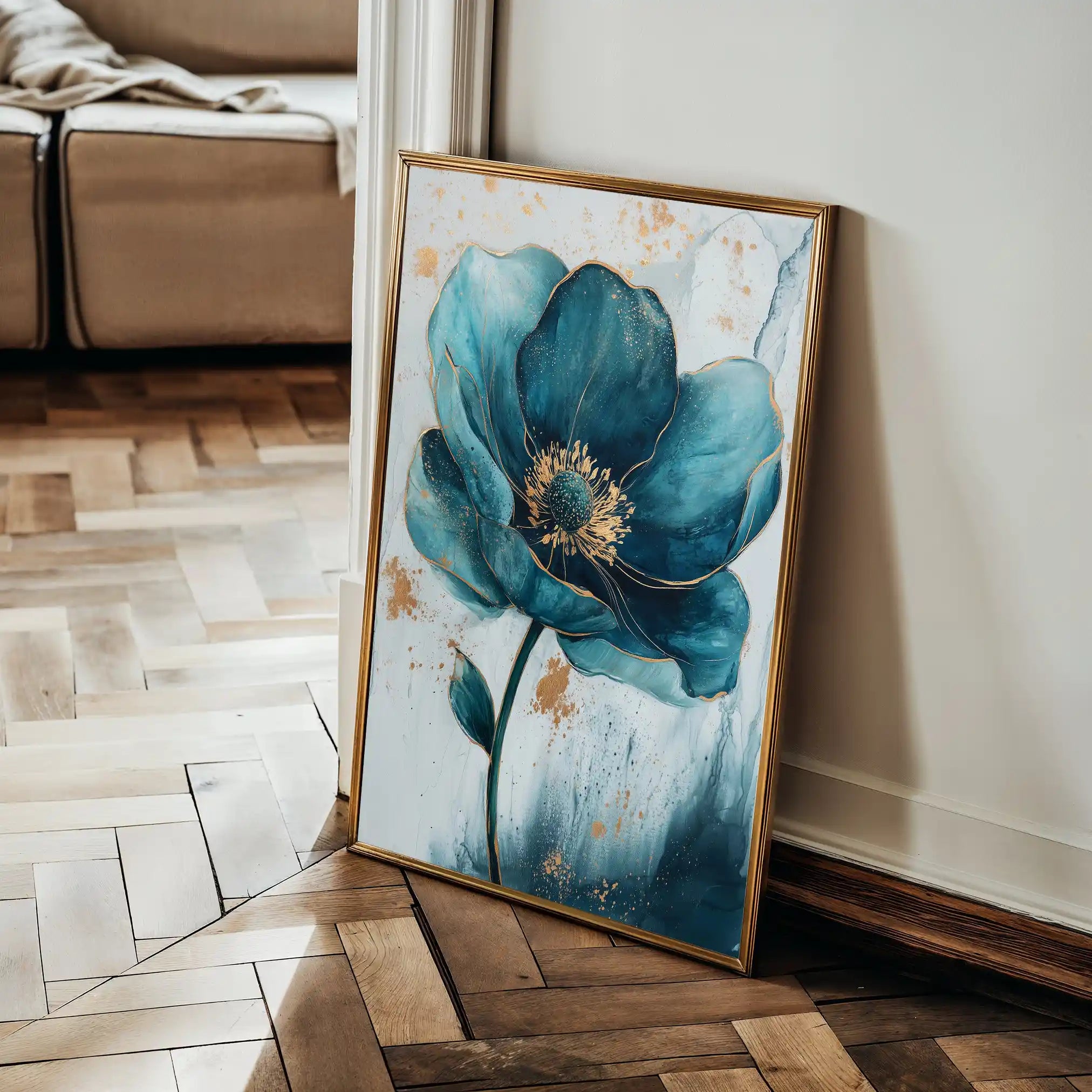Floral 1407 Canvas Art 60 x 40 cm / Black